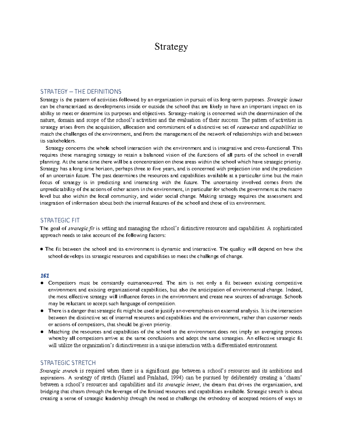 Strategy - Strategy STRATEGY – THE DEFINITIONS Strategy is the pattern ...