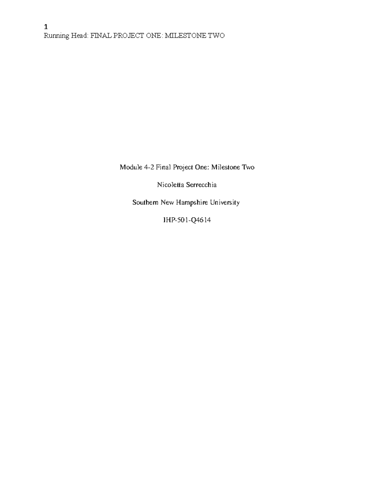 IHP 501-Final project 1 milestone 2 - Module 4-2 Final Project One ...