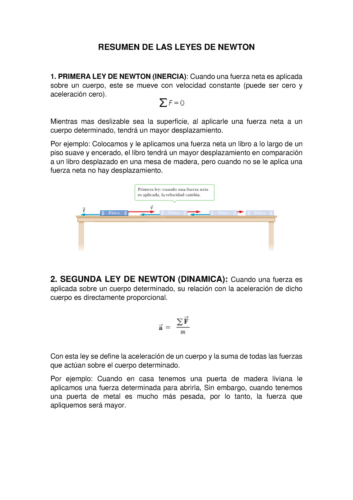 3. Presentación-LAS Leyes DE Newton - RESUMEN DE LAS LEYES DE NEWTON ...