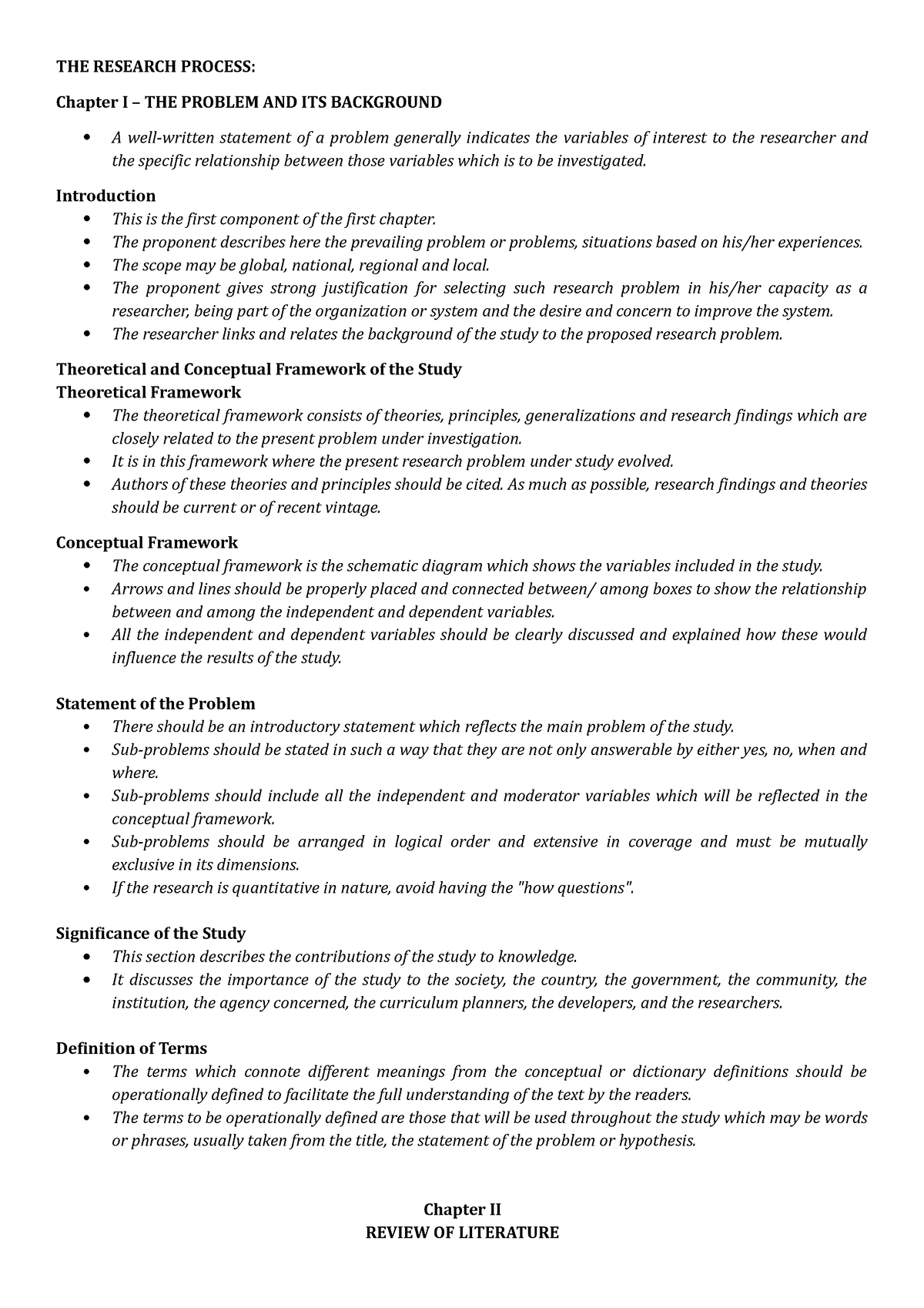 write a note on research process