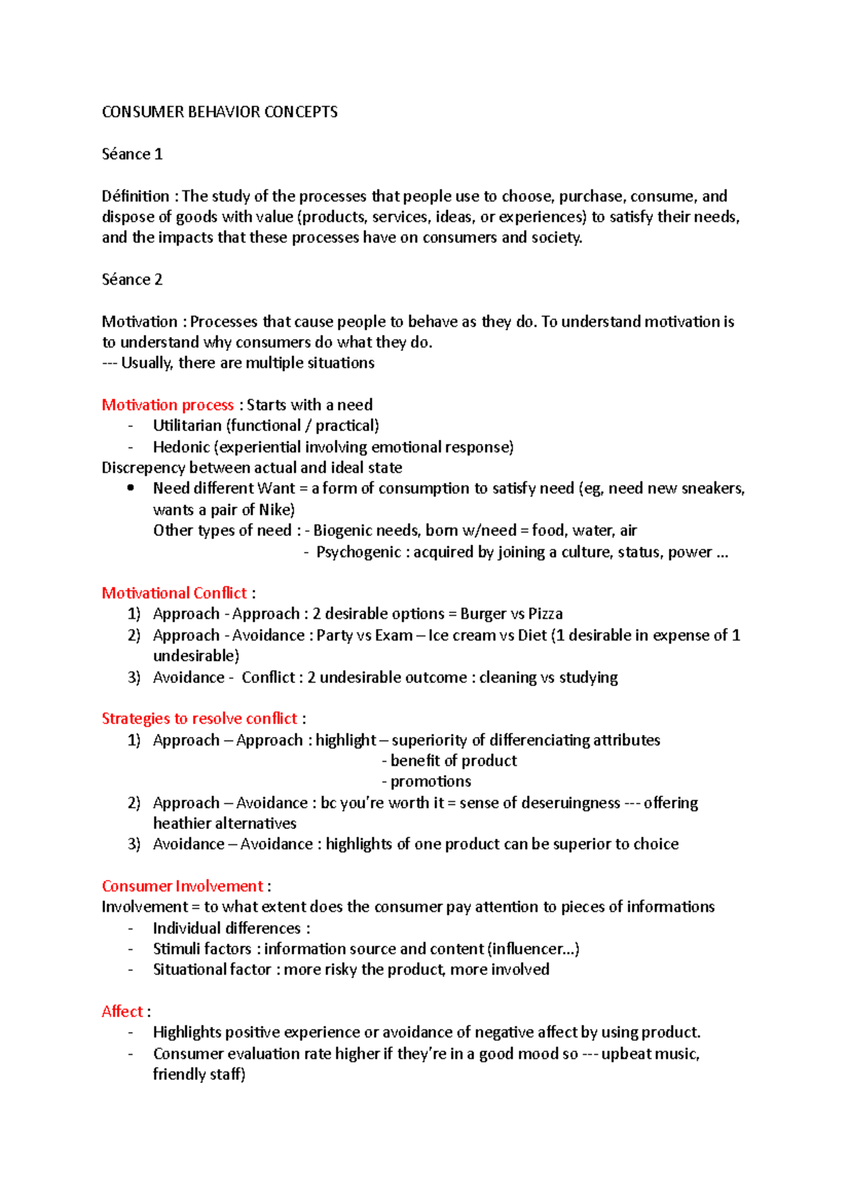 Consumer Behavior Concepts - CONSUMER BEHAVIOR CONCEPTS Séance 1 ...