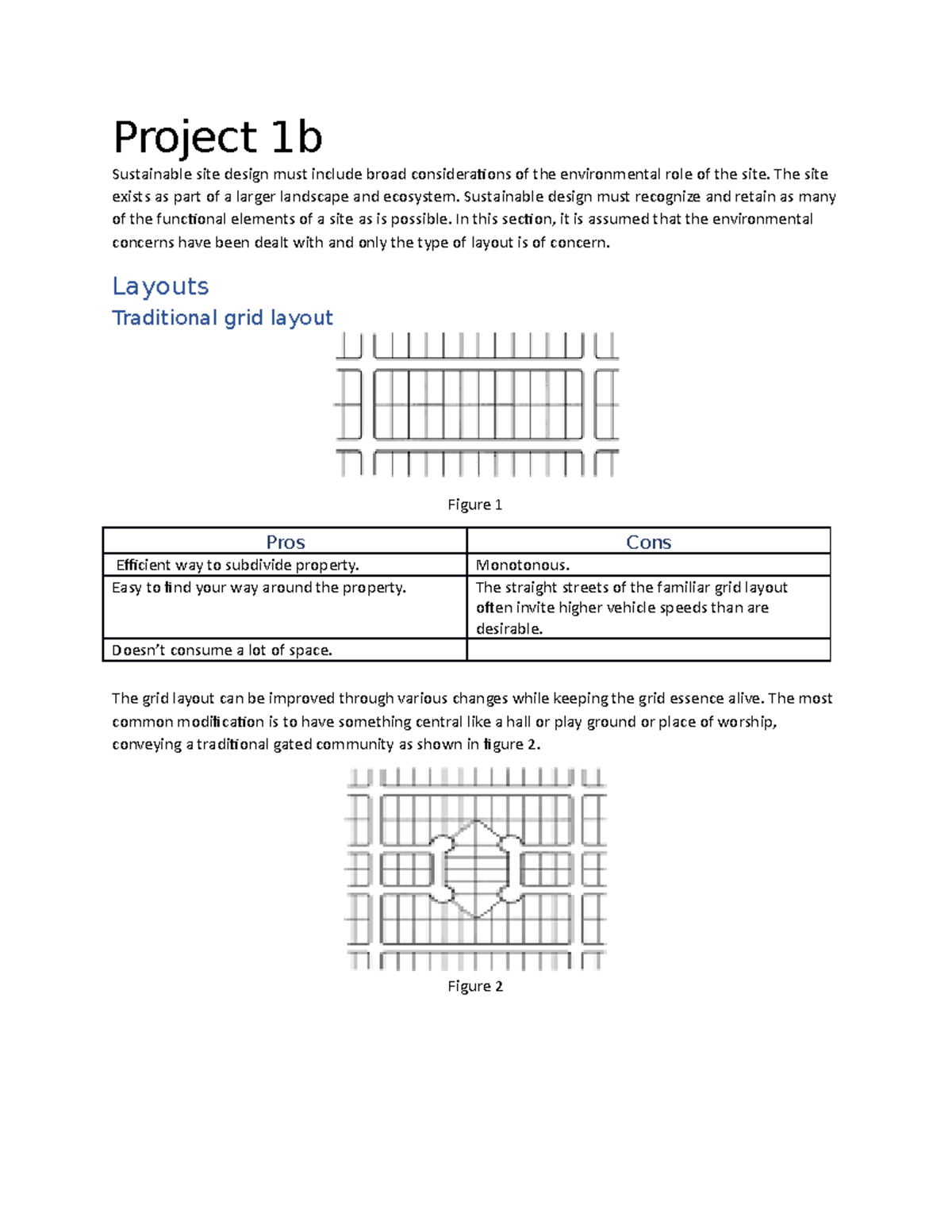 Project 1b - Project 1b Sustainable Site Design Must Include Broad ...