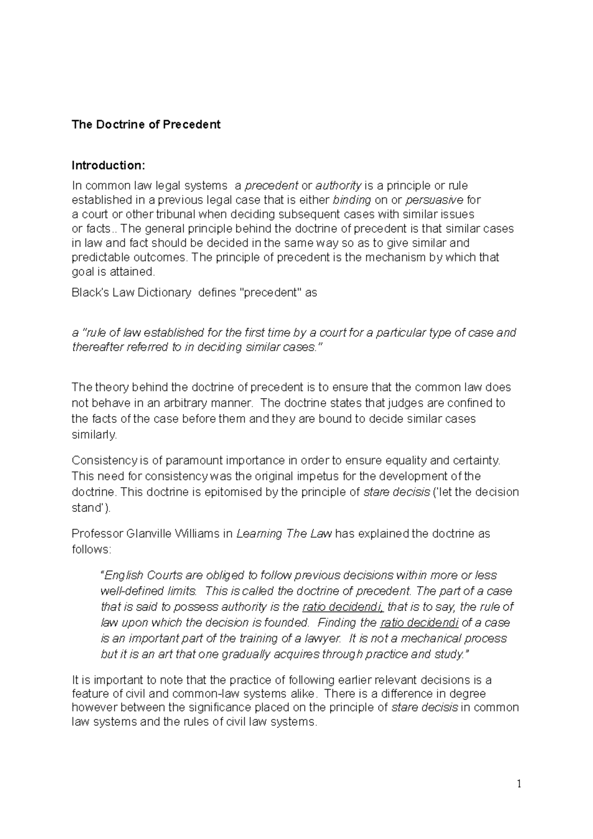 Architecture Stare Decisis Refers To Doctrine Stare Decisis Common