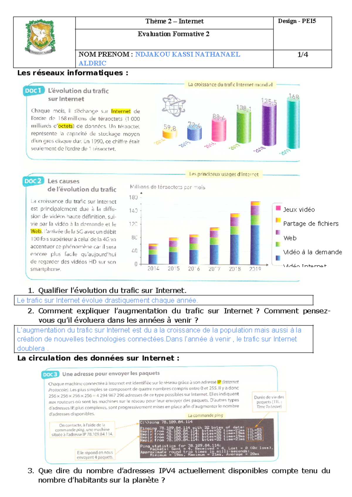 EvaluationForm2 (informtique nathanael) Les réseaux informatiques