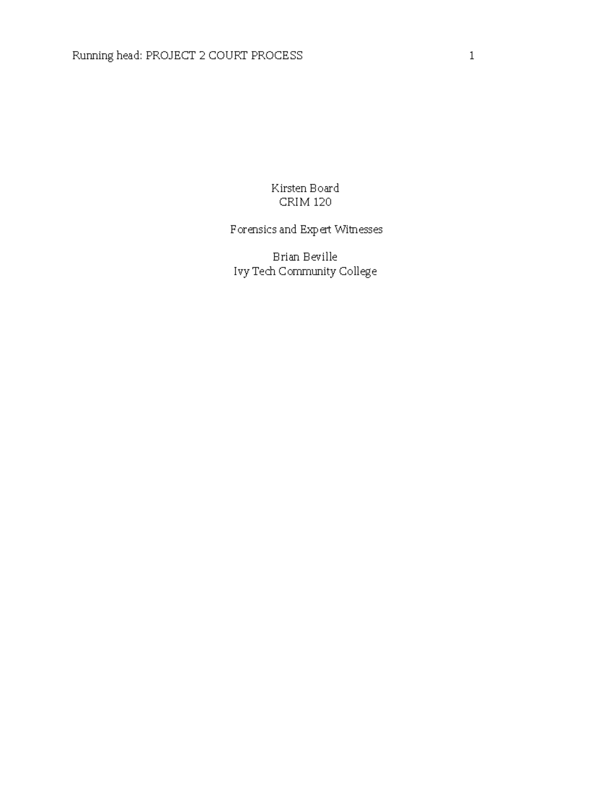 M07 Project 2 - CRIM 120 - Ivy Tech - Studocu