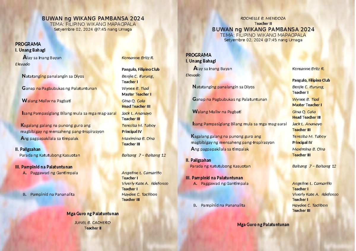 Programme 041544 - dll - BUWAN ng WIKANG PAMBANSA 2024 TEMA: FILIPINO ...