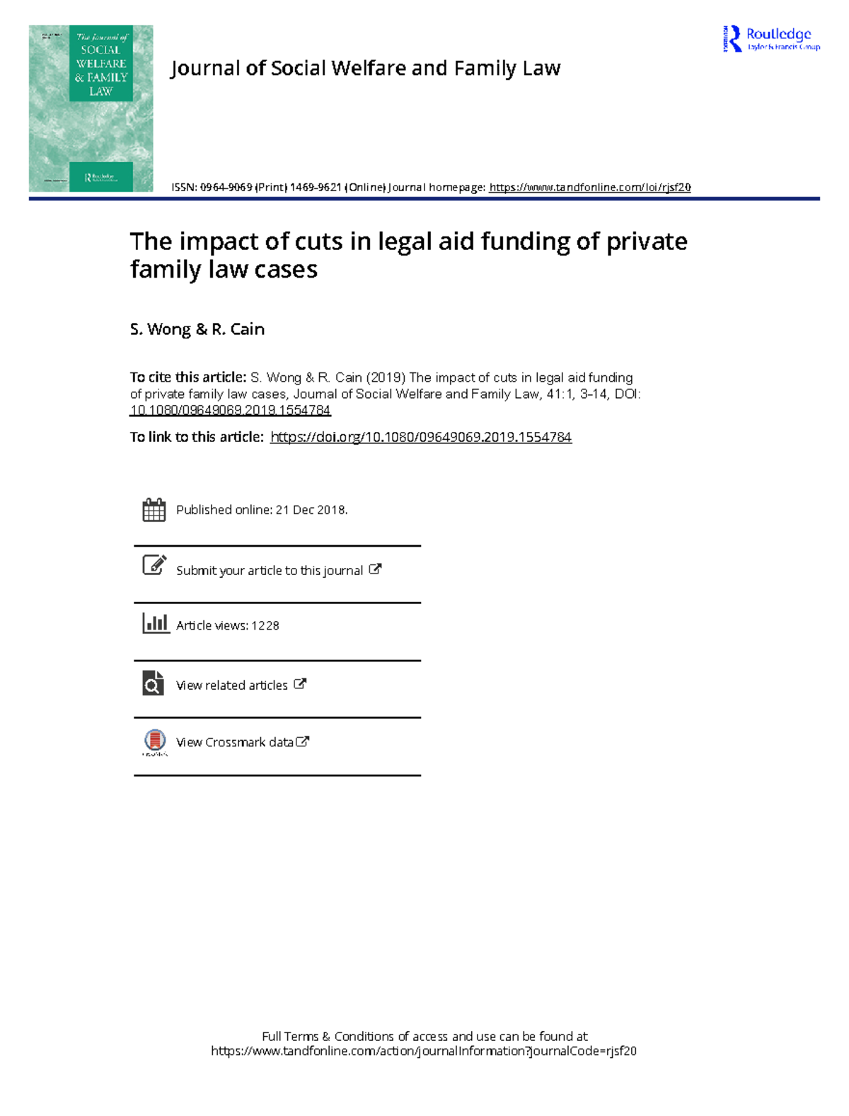 The impact of cuts in legal aid funding of private family law cases ...