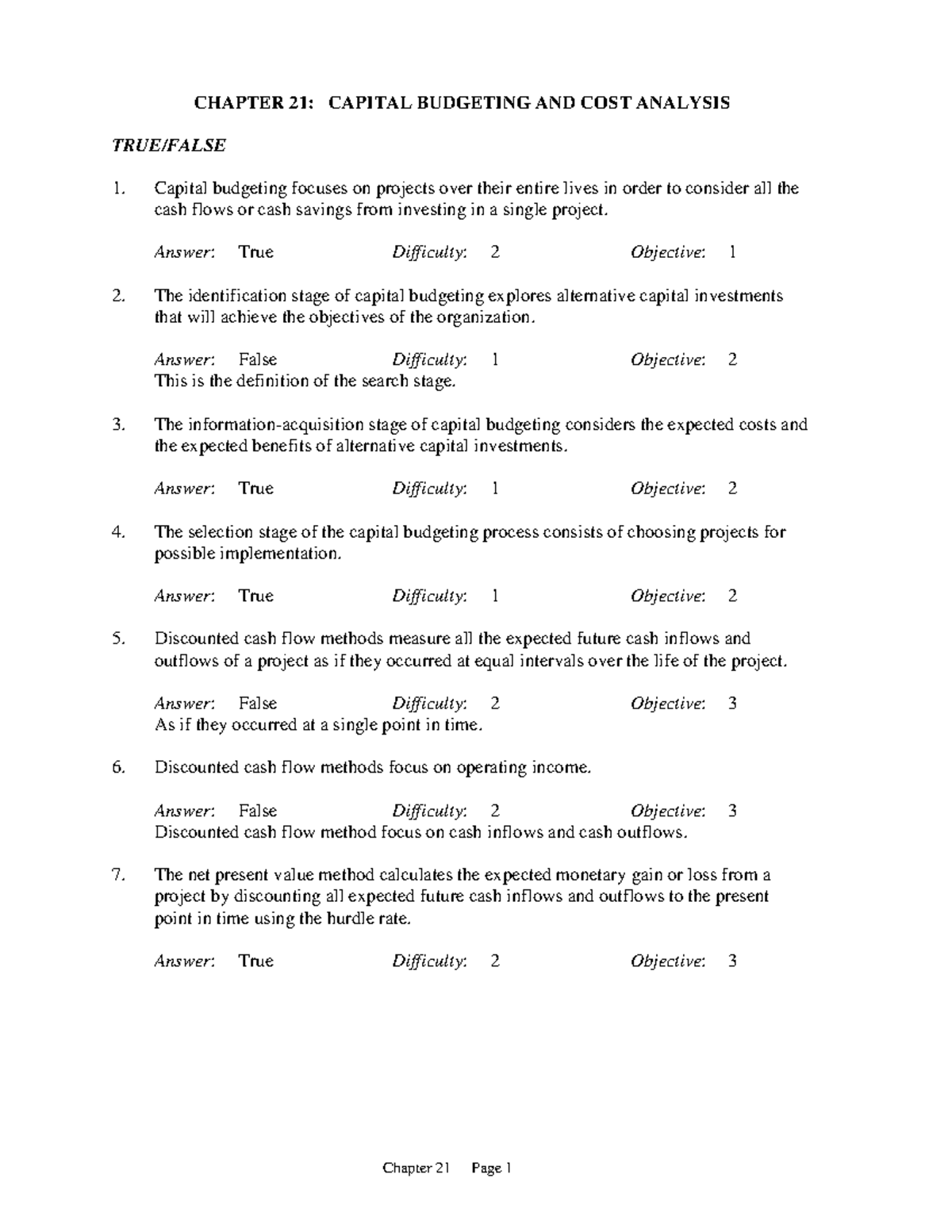 25505943 - capital budgeting - CHAPTER 21: CAPITAL BUDGETING AND COST ...