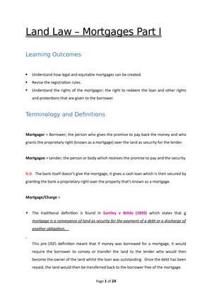 Easements Revision Notes - EASEMENTS REVISION NOTES Key Terminology ...