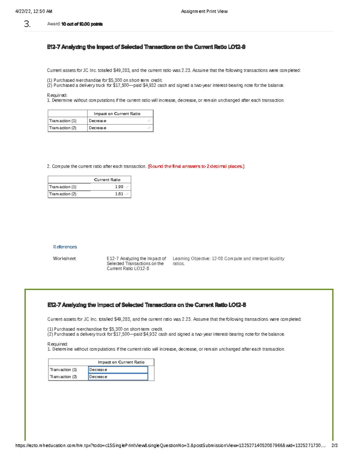 Connect assignment 12 for chapter 5 - 4/22/22, 12:50 AM Assignment ...