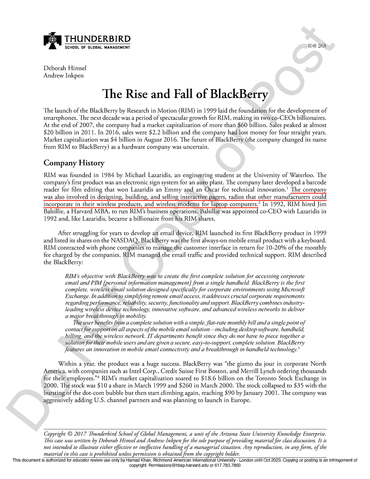 blackberry case study analysis