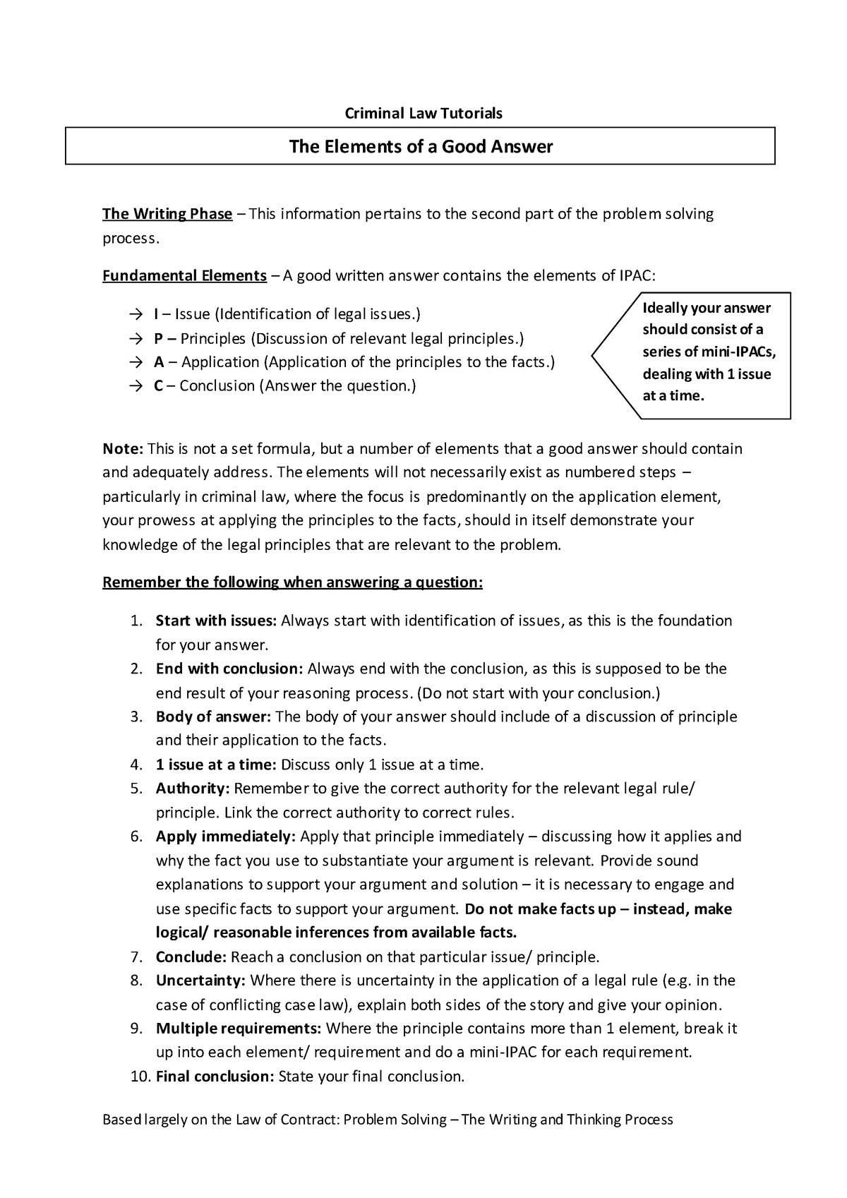 criminal-the-elements-of-a-good-answer-based-largely-on-the-law-of