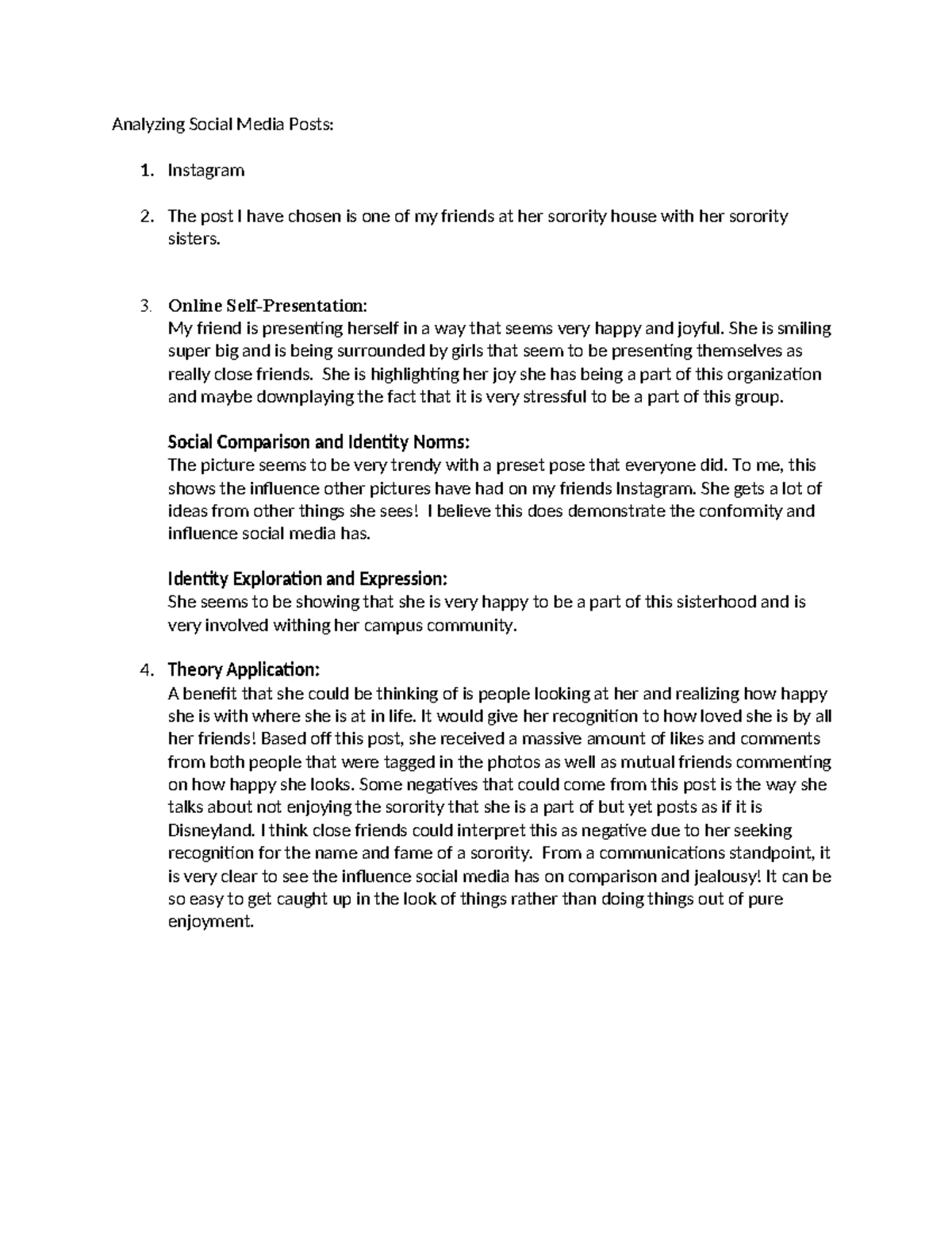 Analyzing Social Media Posts - Instagram 2. The post I have chosen is ...