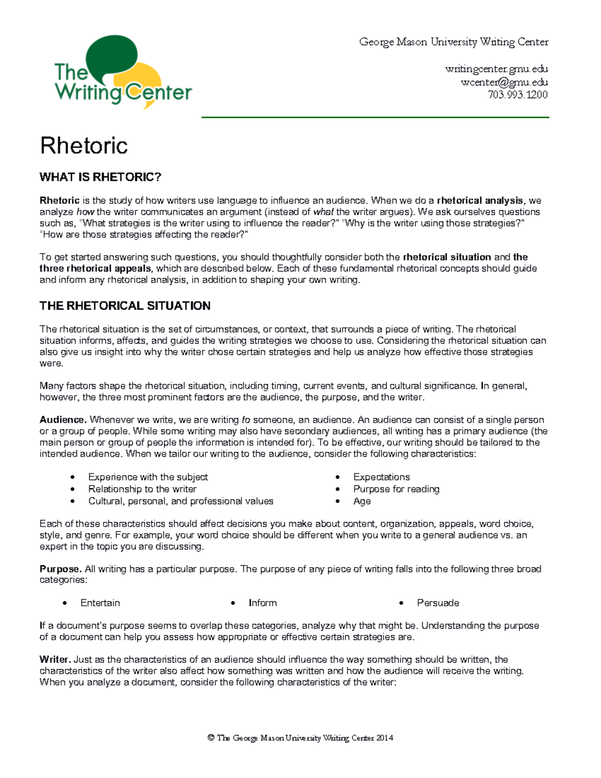 Rhetoric ATI - Research-Based Writing - The Writing Center George Mason ...