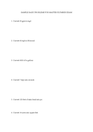 Mock board for math master plumbing arithmetic 2015 (answer key ...