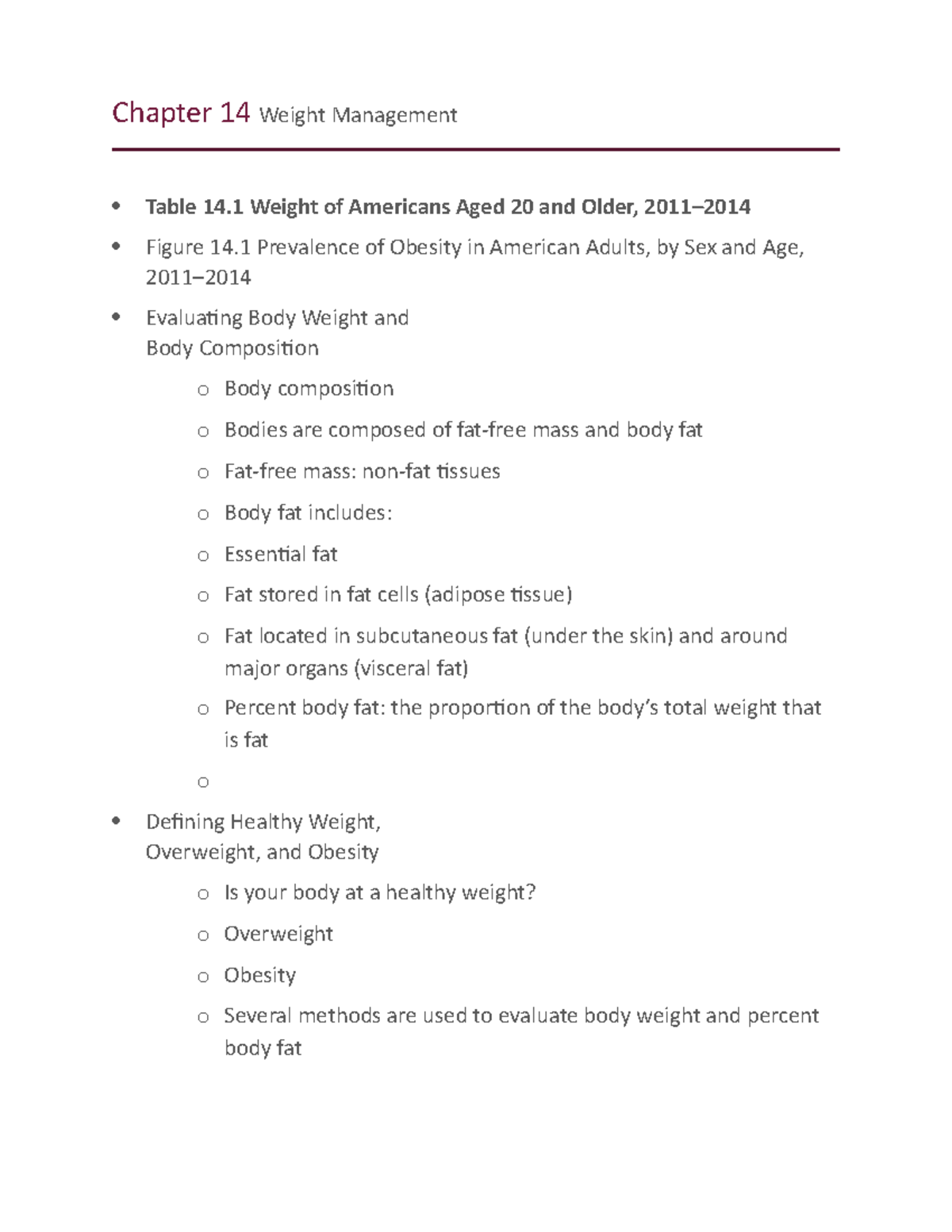Chapter 14 - Prof Cynthia Savage notes from textbook company - Chapter ...