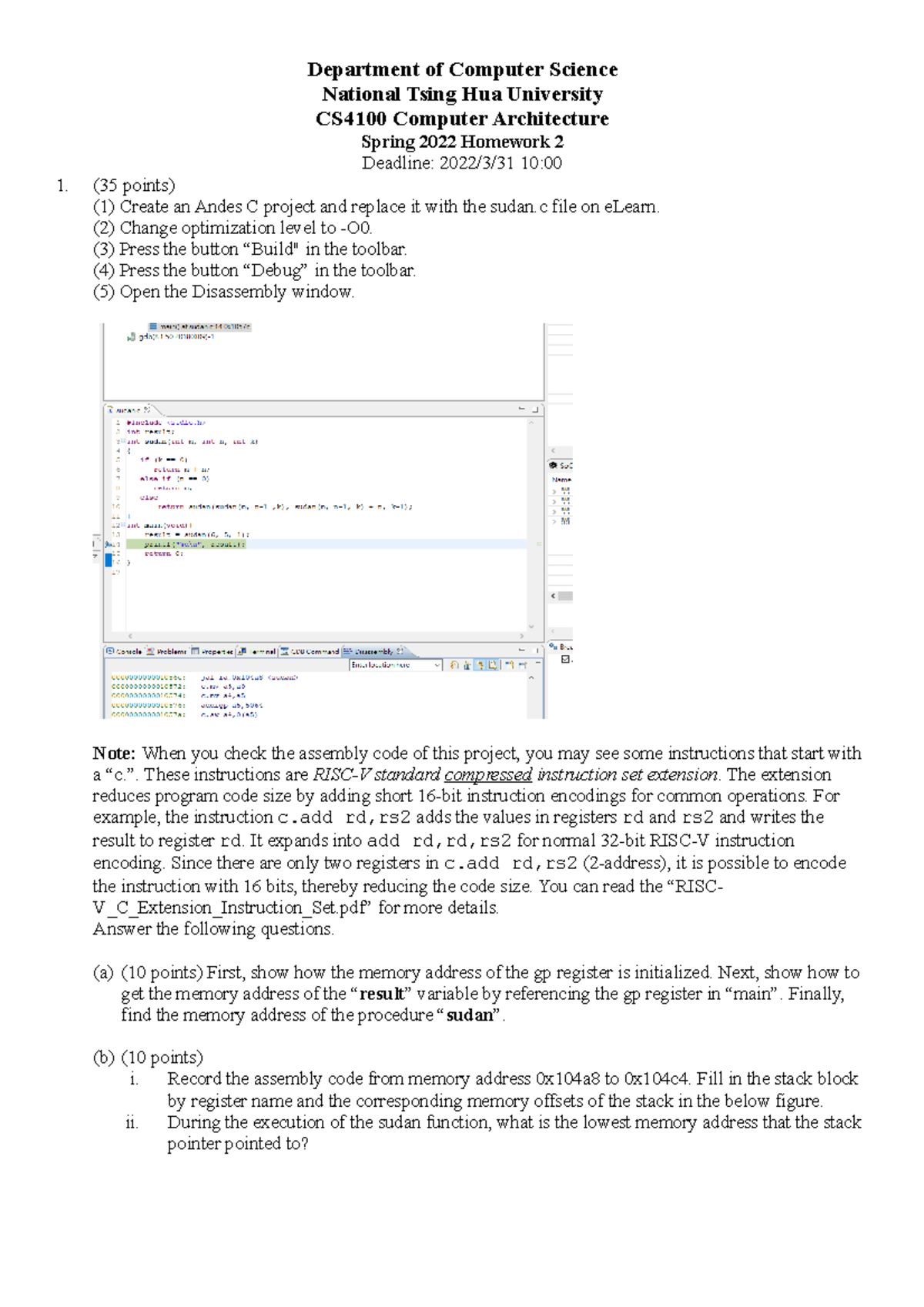 HW2 v2 computer architecture in taiwan - Department of Computer Science ...