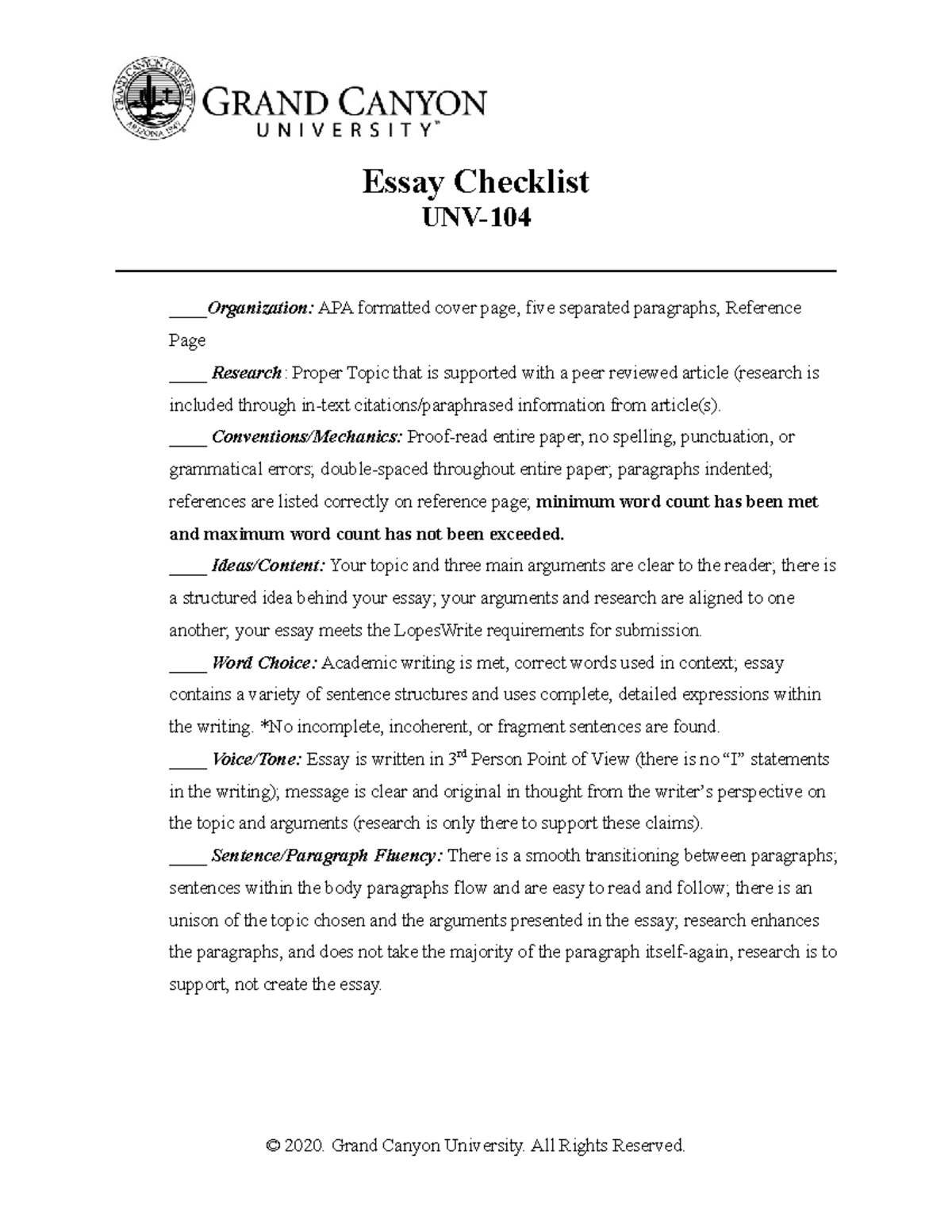 UNV 104 RS T4 Essay Checklist PHI 105 GCU Studocu   Thumb 1200 1553 