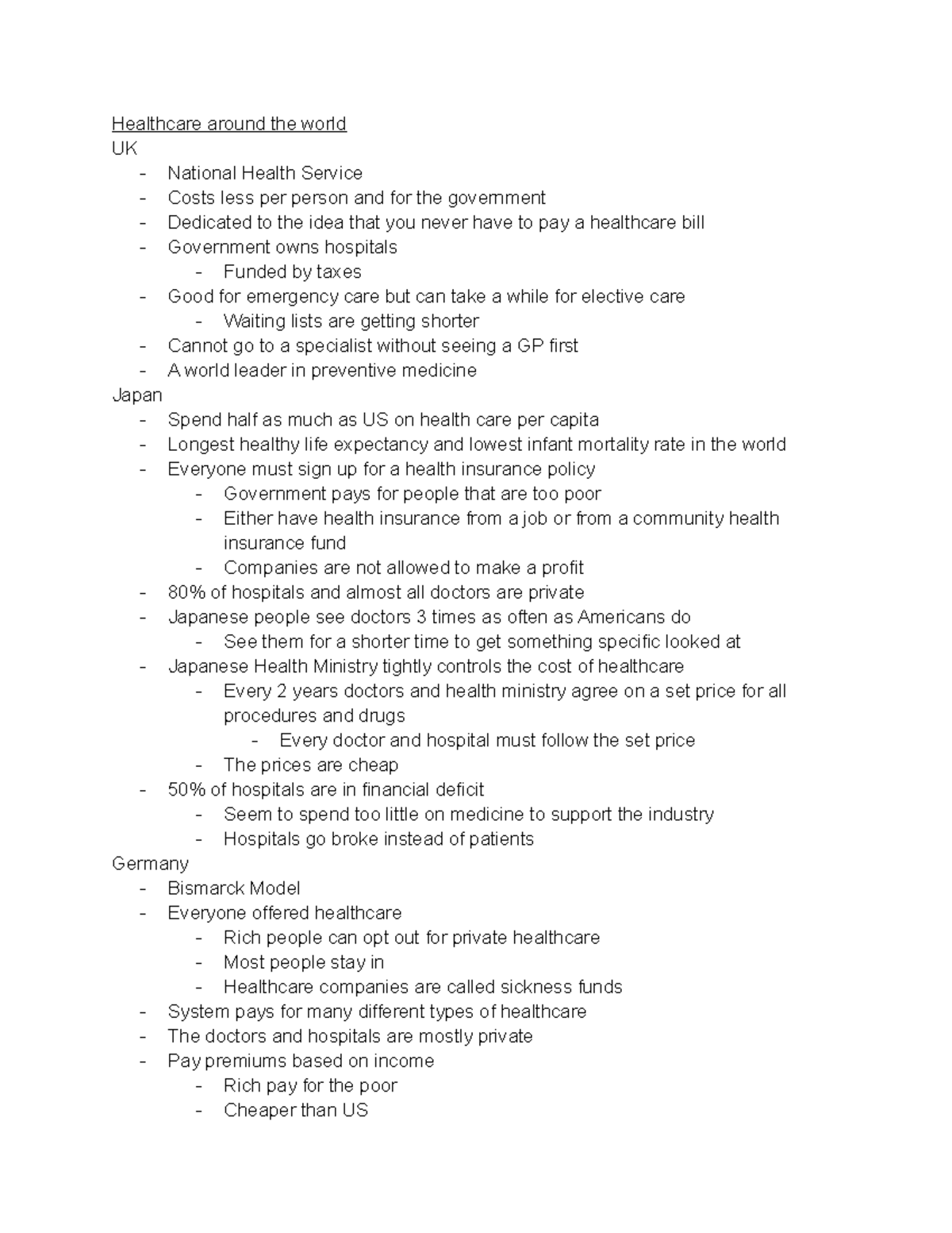 Healthcare Notes - Healthcare around the world UK - National Health ...
