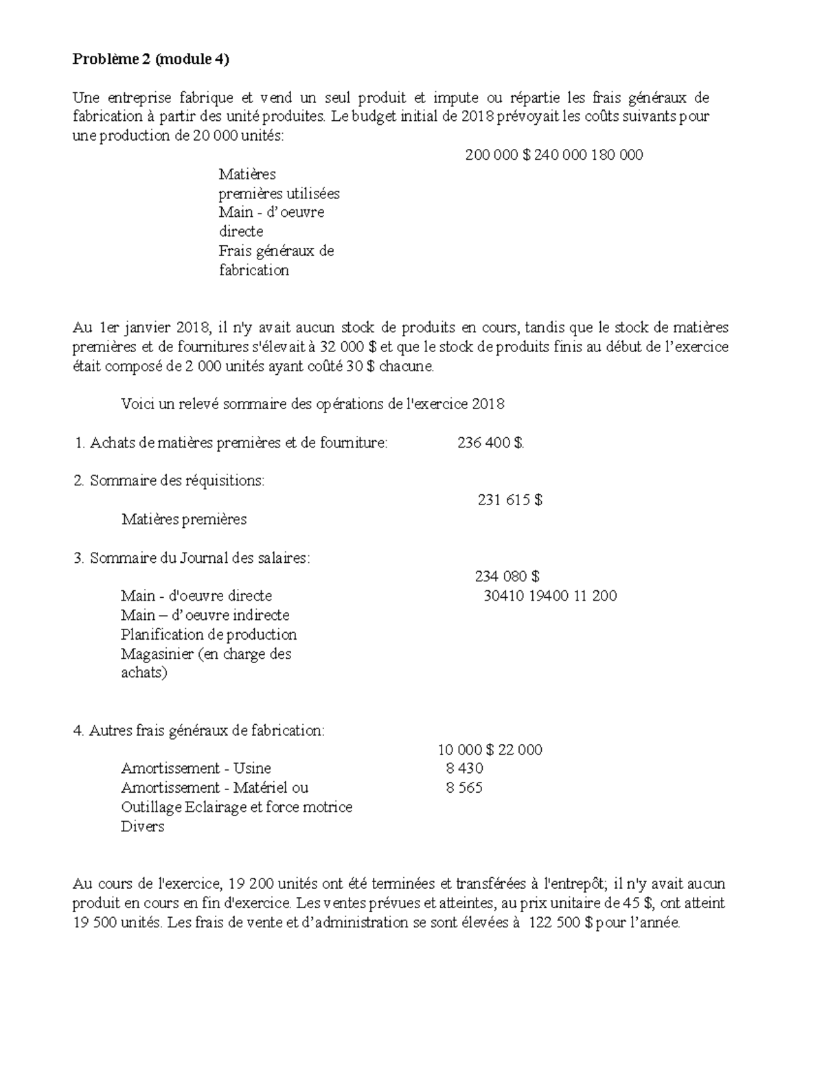 Problème 2 - Module 4 Question - Problème 2 (module 4) Une Entreprise ...