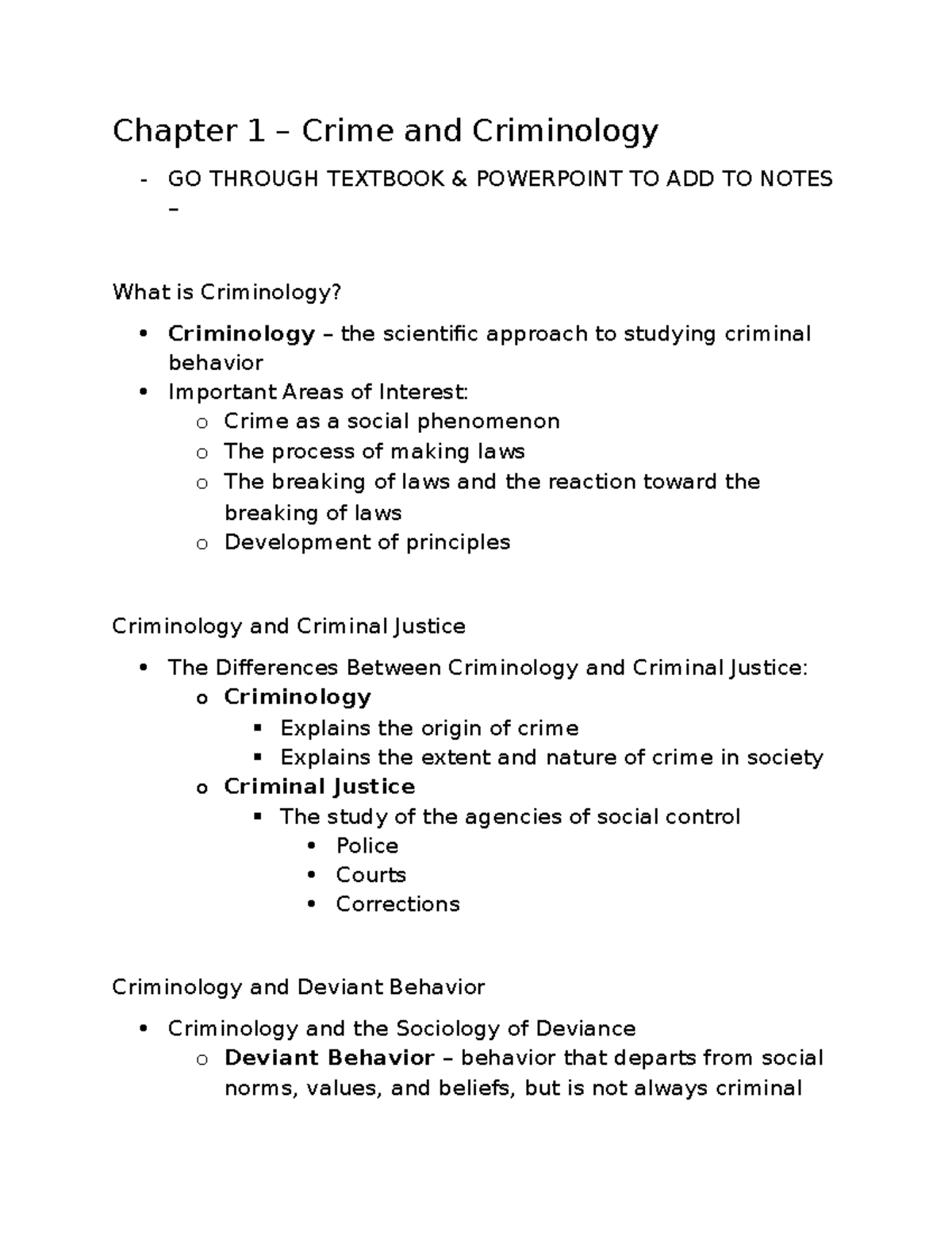 Criminology - Chapter 1 - Chapter 1 – Crime and Criminology - GO ...