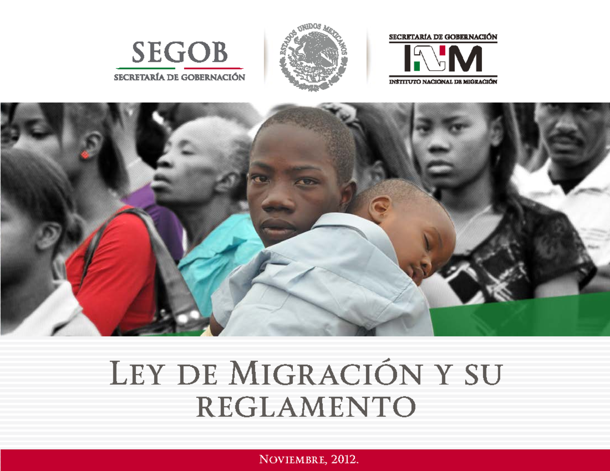 Ley De Migracion Y Reglamento Ley De Migración Y Su Reglamento