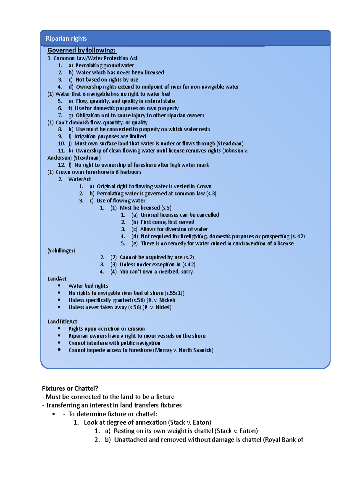 Fixtures or Chattel doc 4 Fixtures or Chattel? Must be connected to