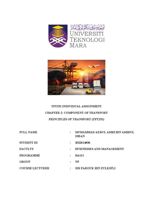 TPT551 Assignment MAC AUG 2024 - Course Name and Code : International ...