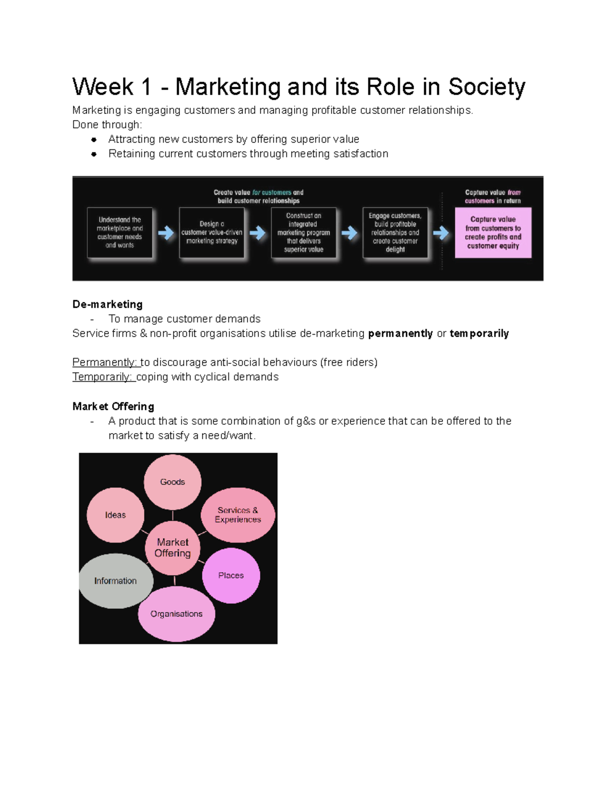 MKTG1001 Week 1 Notes - MKTG101 - MQ - Studocu