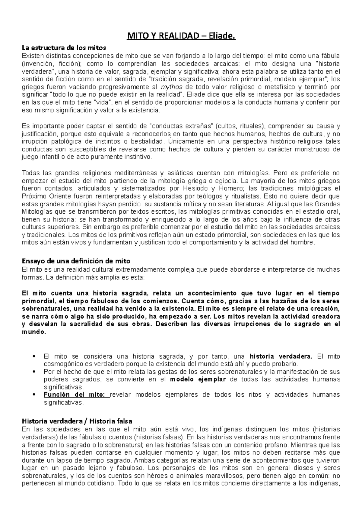 Mitos - Resumen textos de Historia de las culturas y mitologías cursado ...