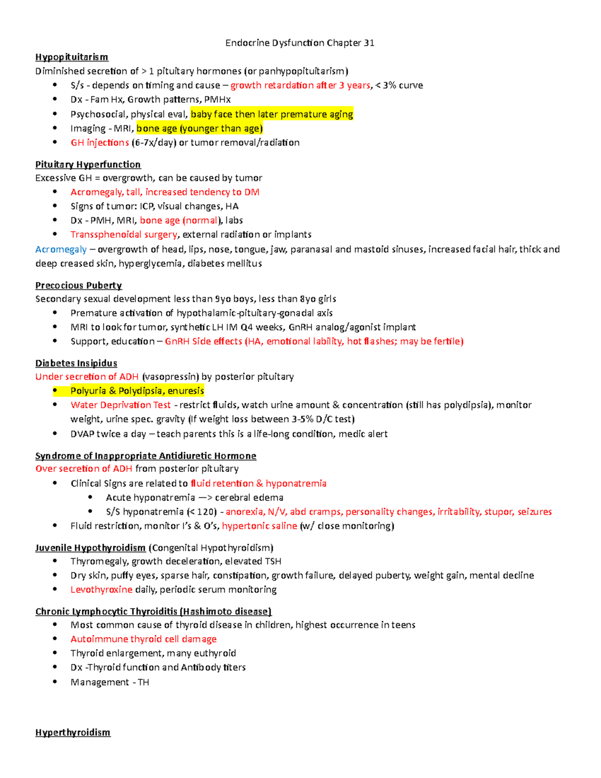 Endocrine Dysfunction Chapter 31 - gravity (If weight loss between 3-5% ...
