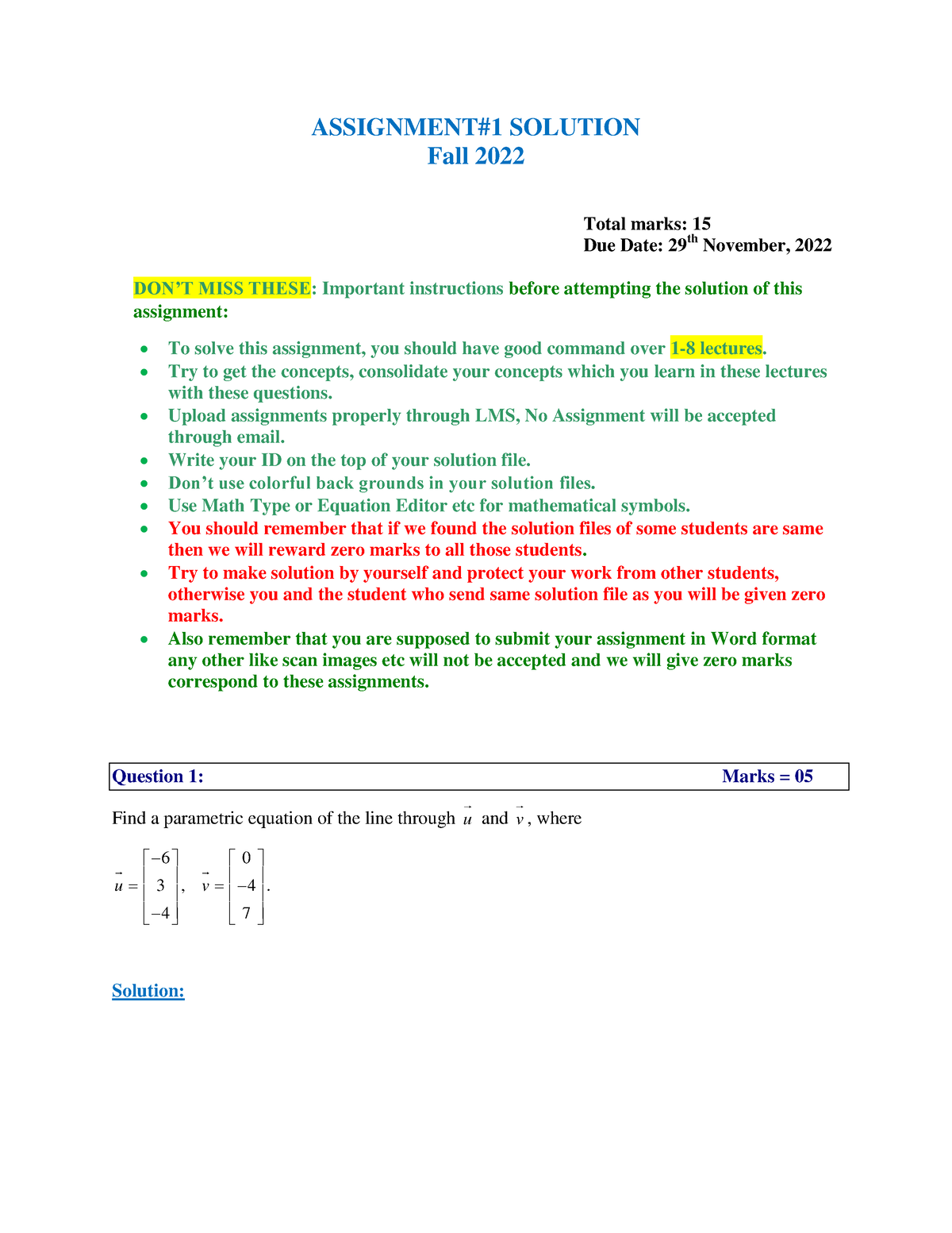 mth501 assignment 1 solution pdf