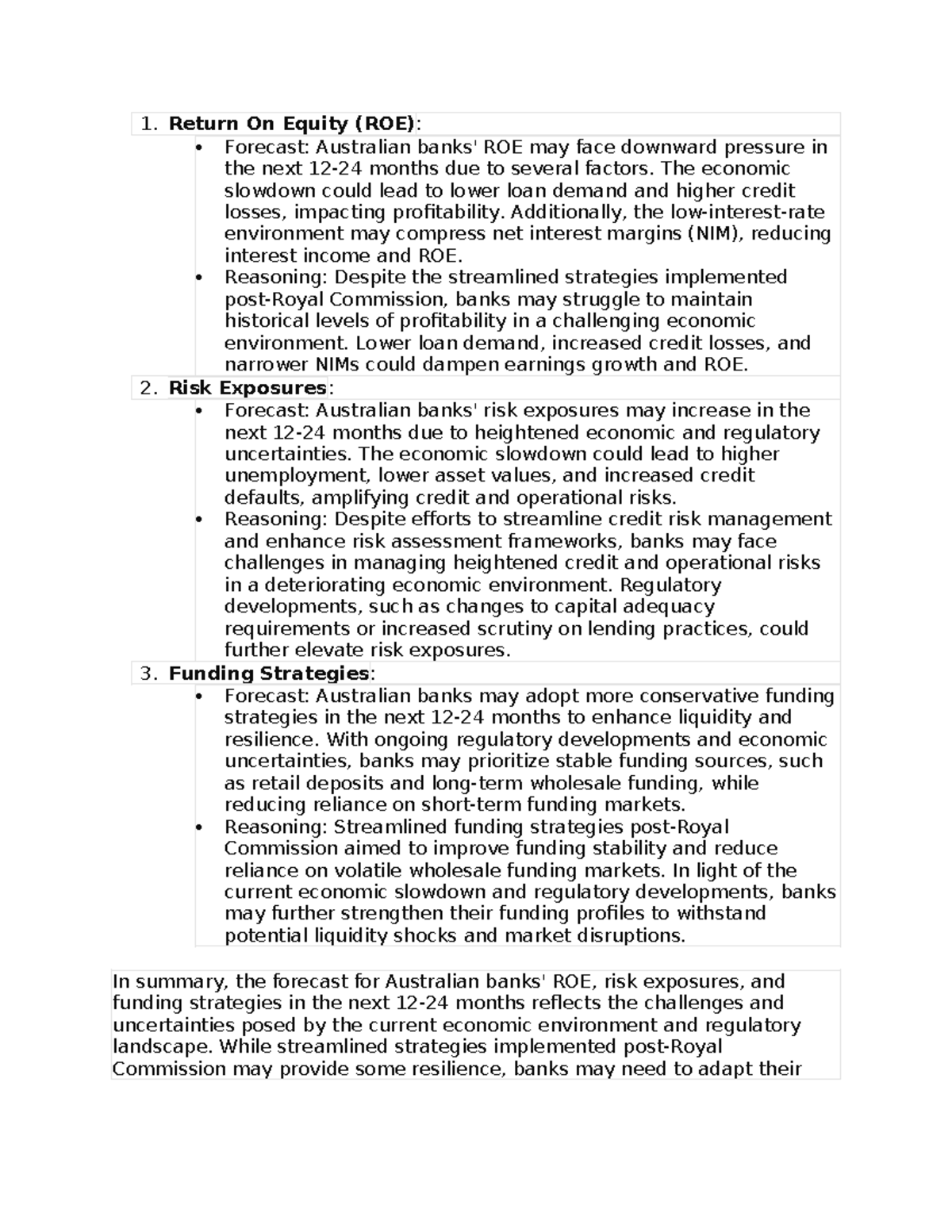gyu gyugujybygytf - 1. Return On Equity (ROE): Forecast: Australian ...