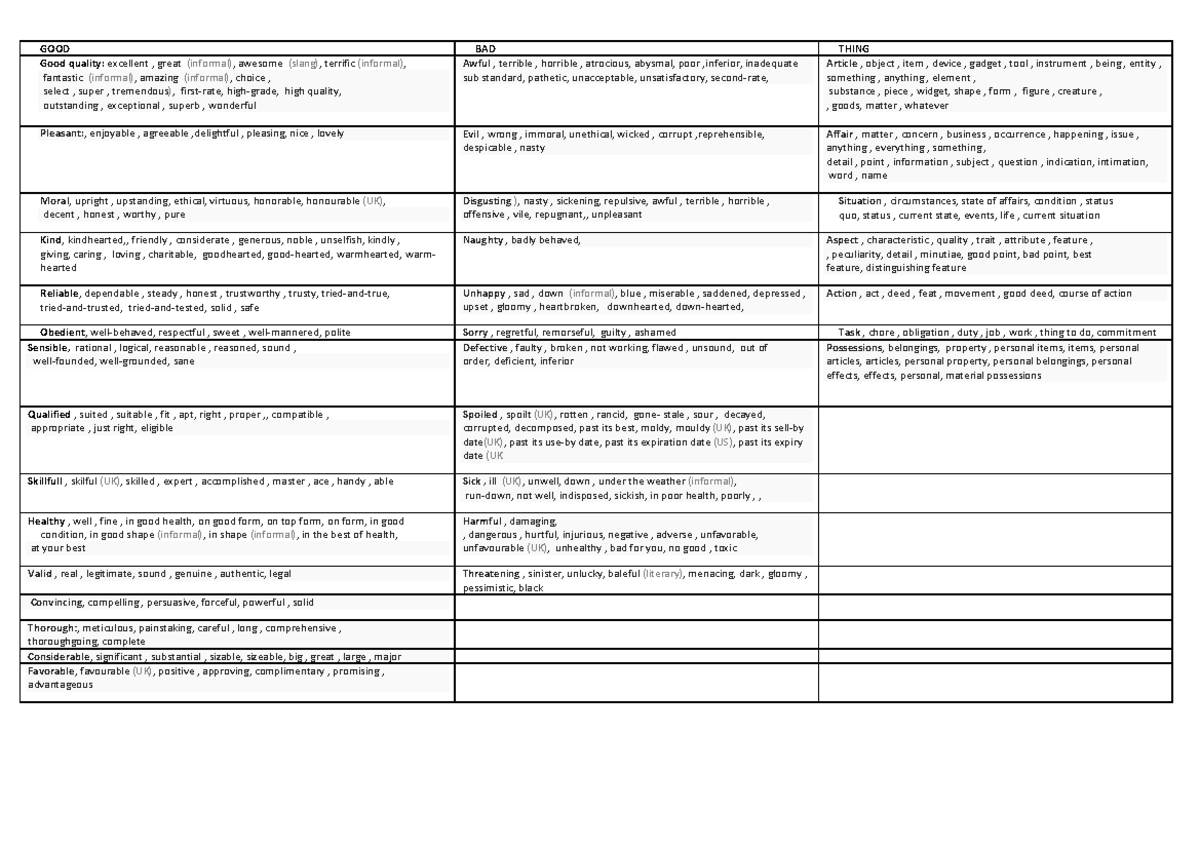 GOOD bad thing - GOOD BAD THING Good quality: excellent , great ...