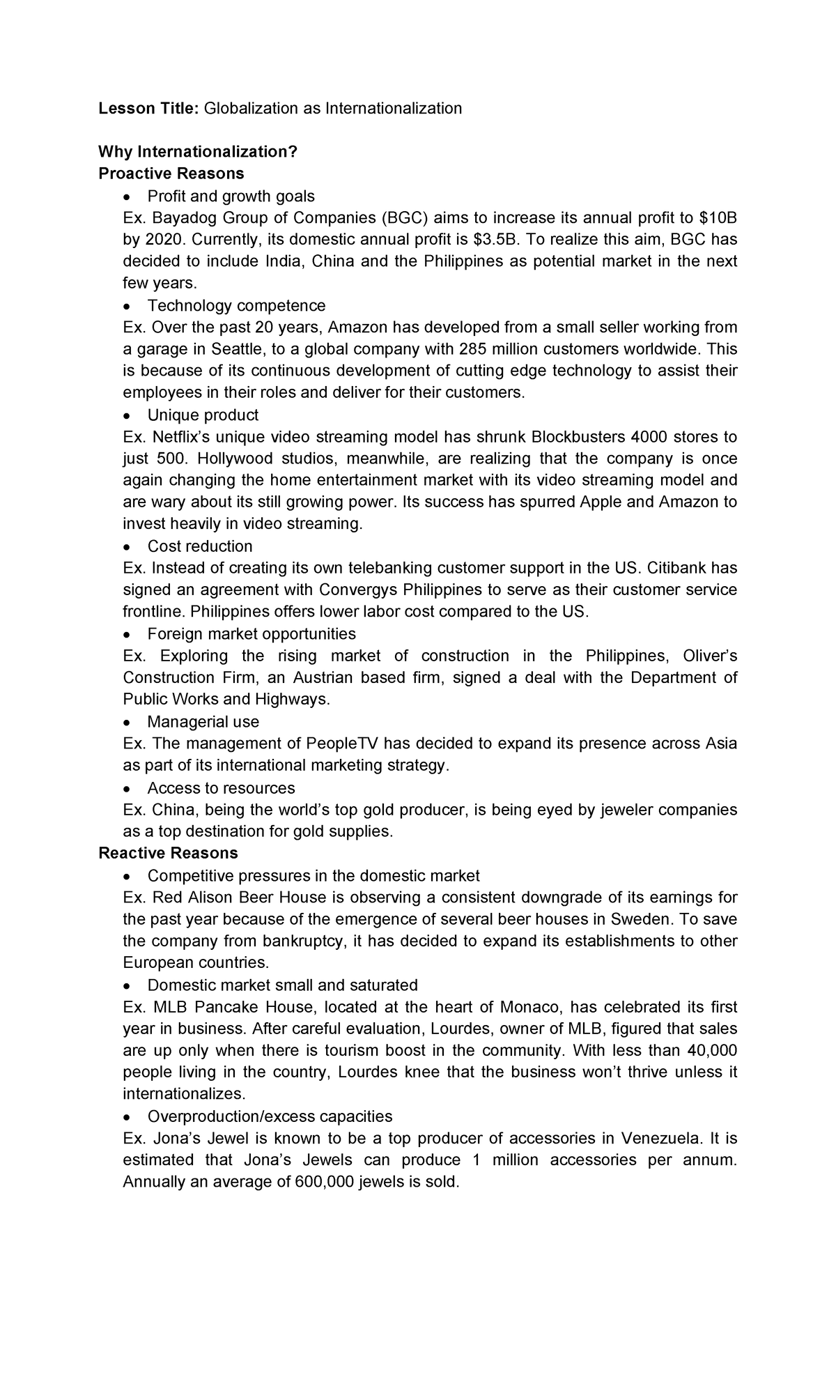 Globalization as Internationalization - Bayadog Group of Companies (BGC ...