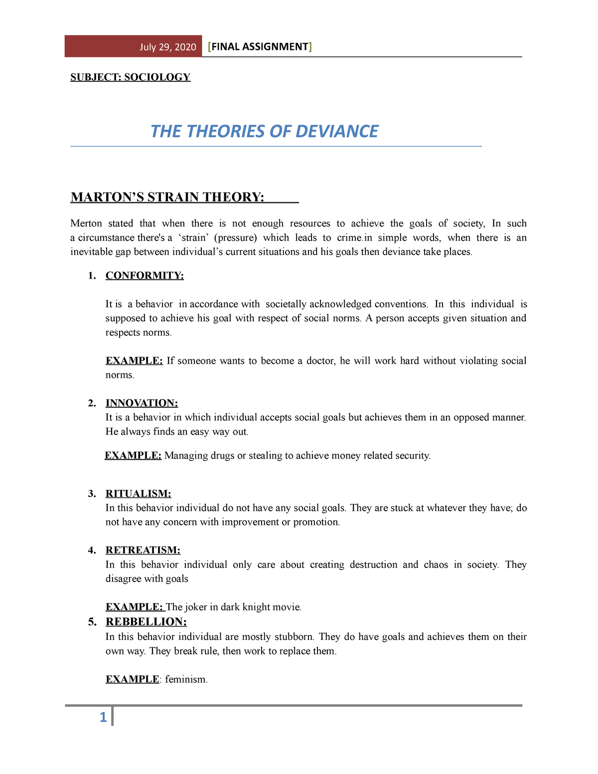 deviance theory case study