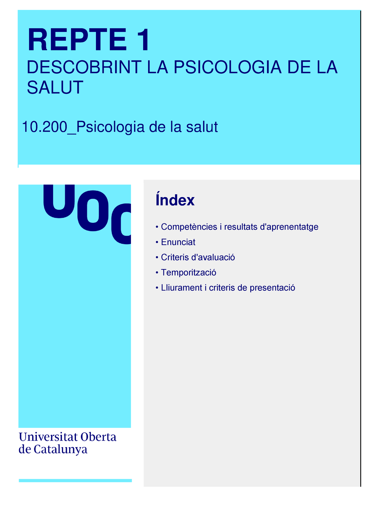 Psicologia De La Salut Març 2023 Repte 1 Repte 1 Descobrint La