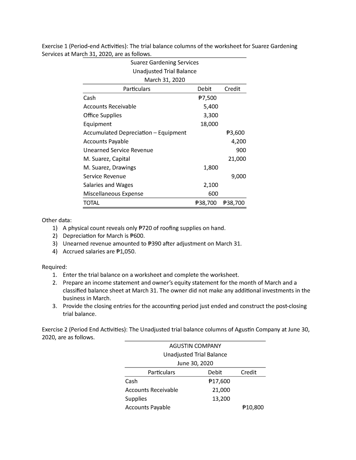 M6 Illustrative Problems And Exercises - Accounting Cycle Yearend ...