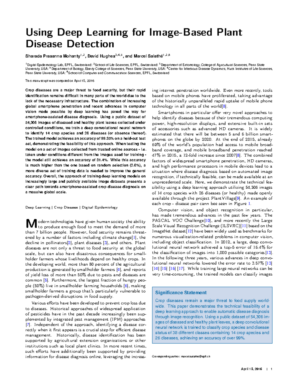 Using Deep Learning for Image-Based Plant Disease - Using Deep Learning ...