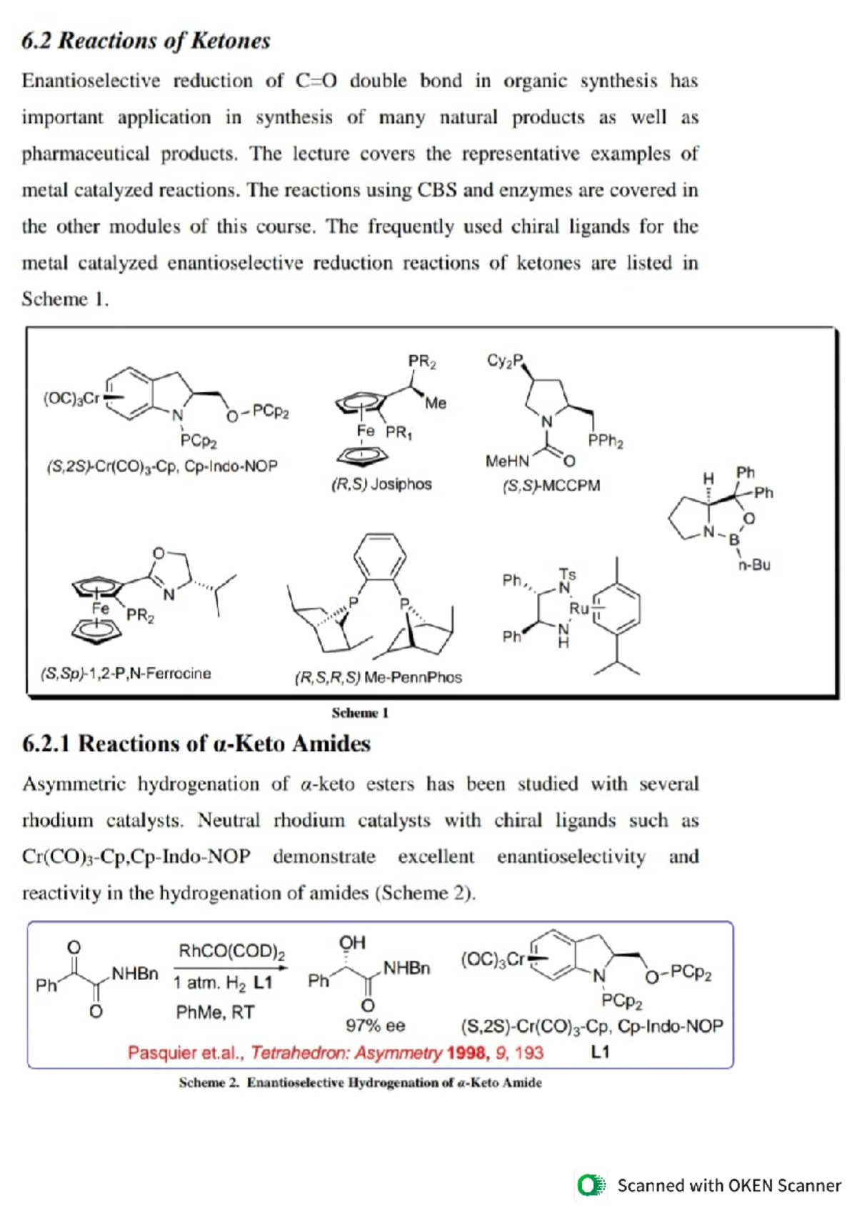 Chemistry Reactions of Ketones, Reactions of Aliphatic Ketones Chemistry