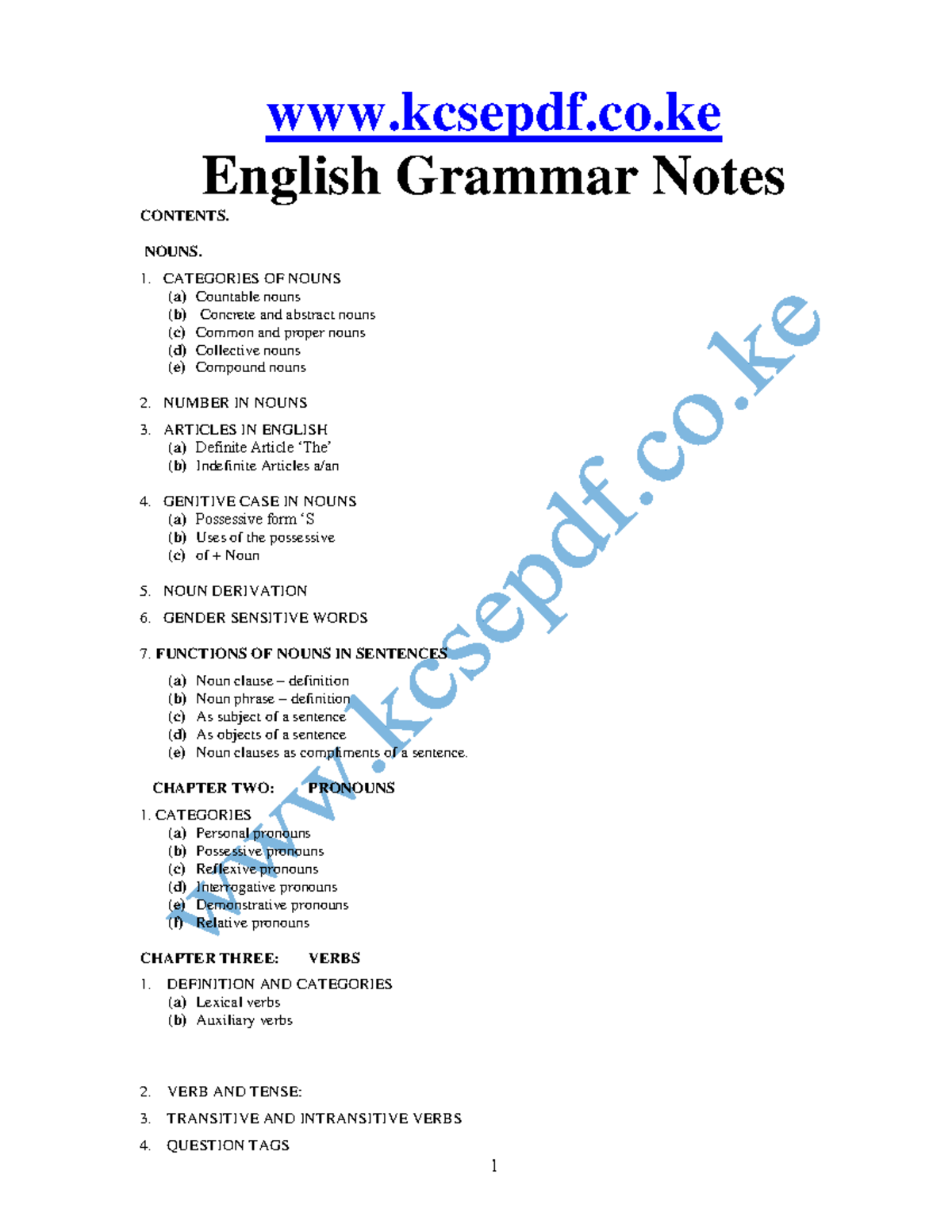 English-Grammar-Notes - kcsepdf.co English Grammar Notes CONTENTS ...