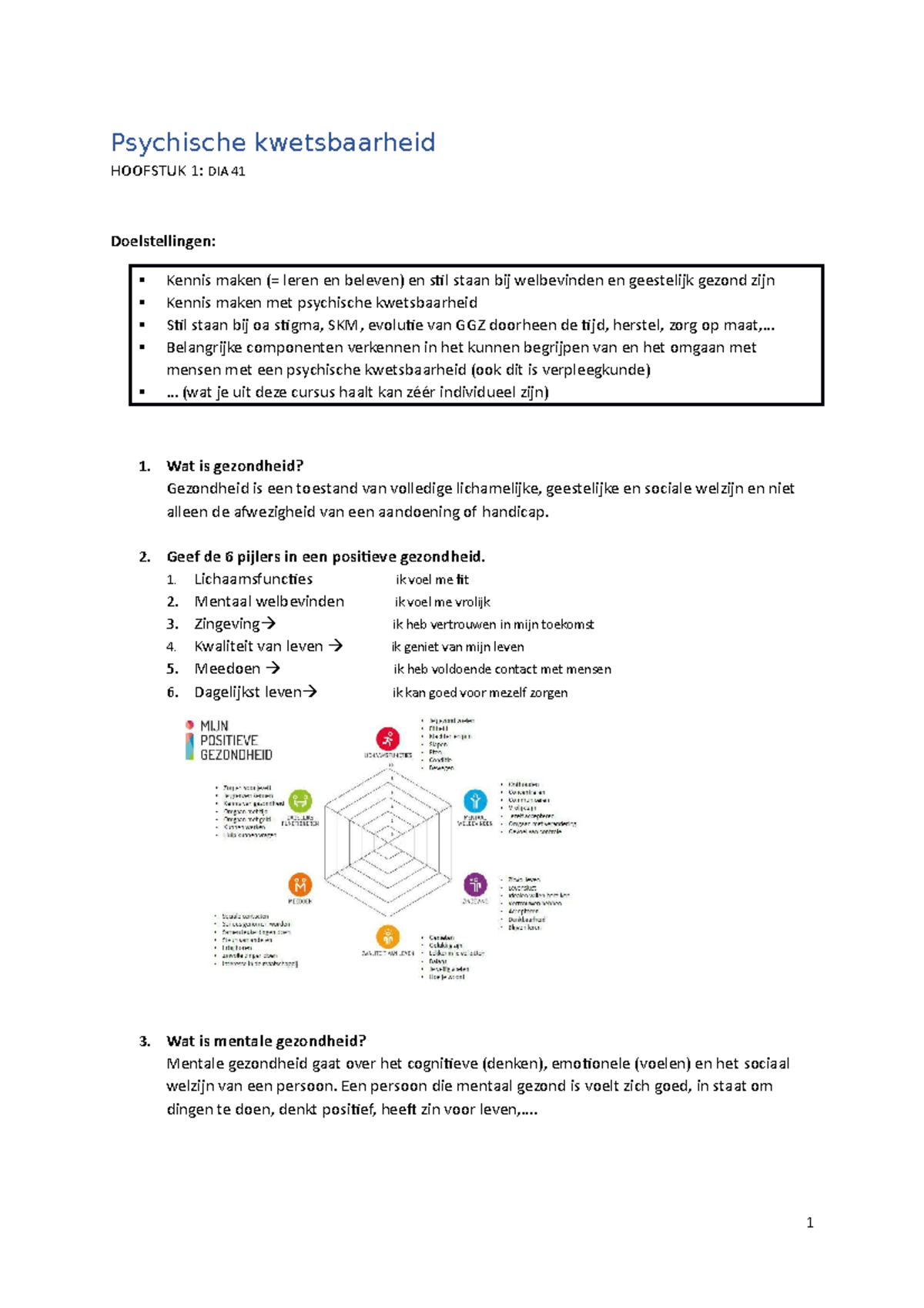 Psyschische Kwetsbaarheid Hoofdstuk 1 (dia 40) - Psychische ...