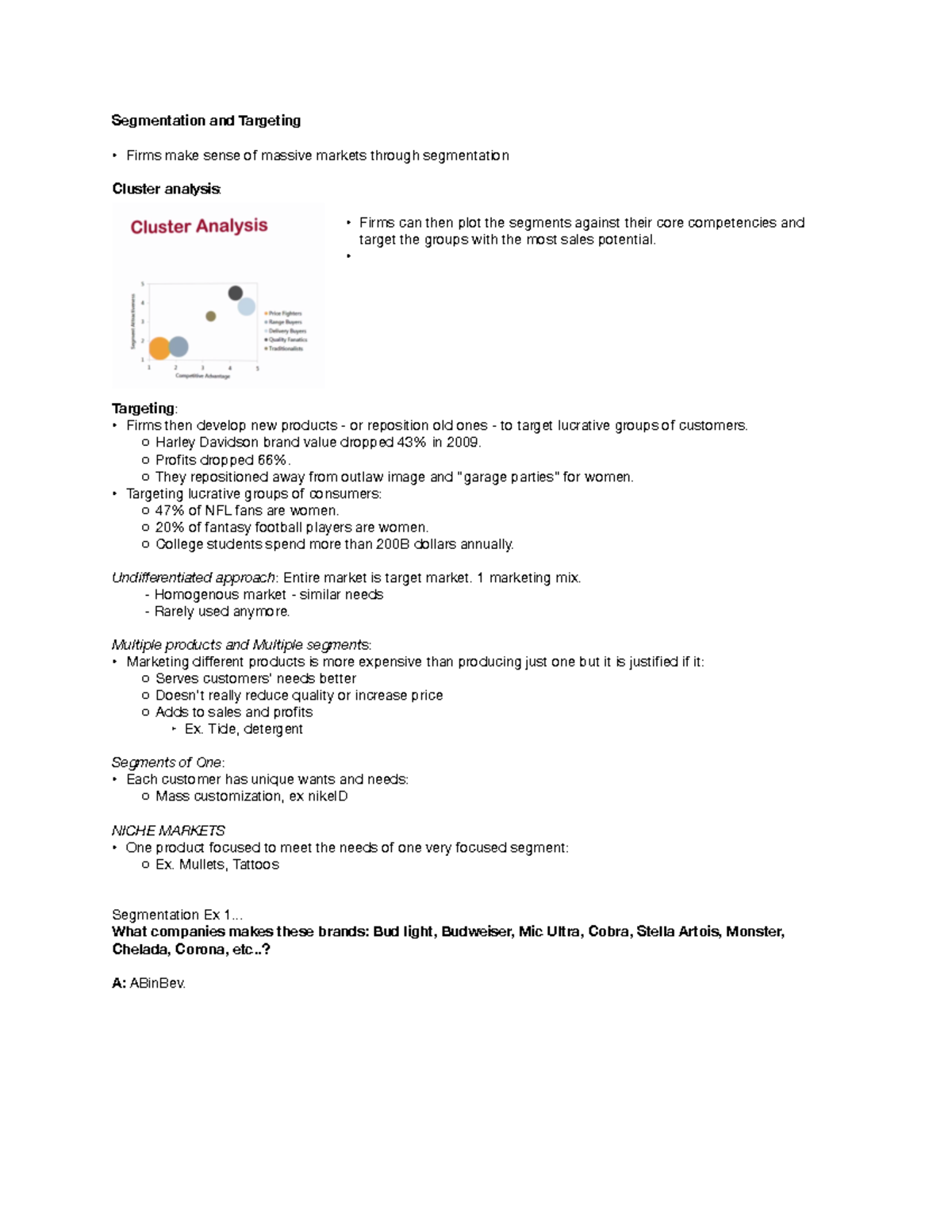 Paterson ACG 2021 Notes For The End of calss quizzes - Segmentation and ...