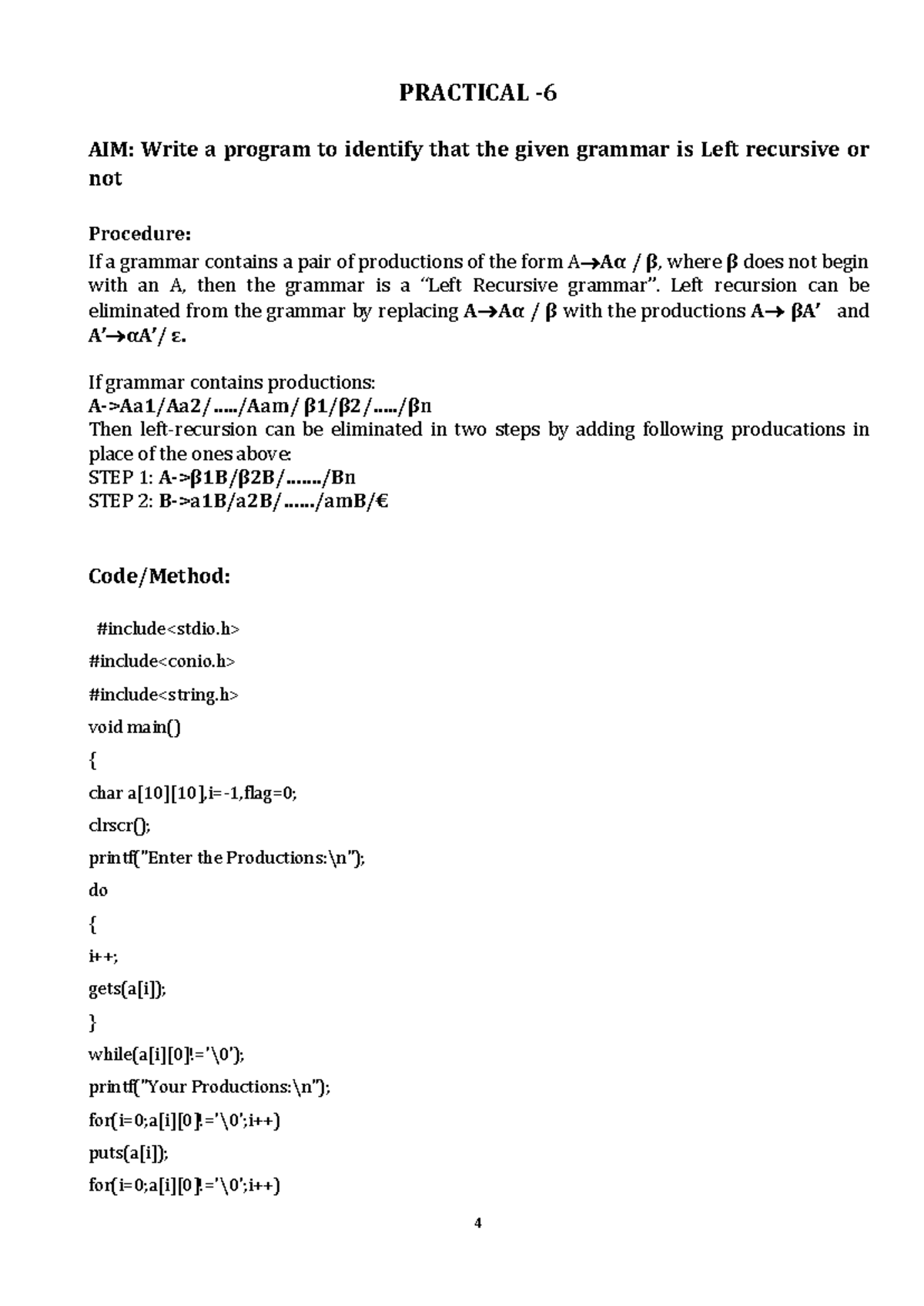 Null - PRACTICAL - AIM: Write a program to identify that the given ...