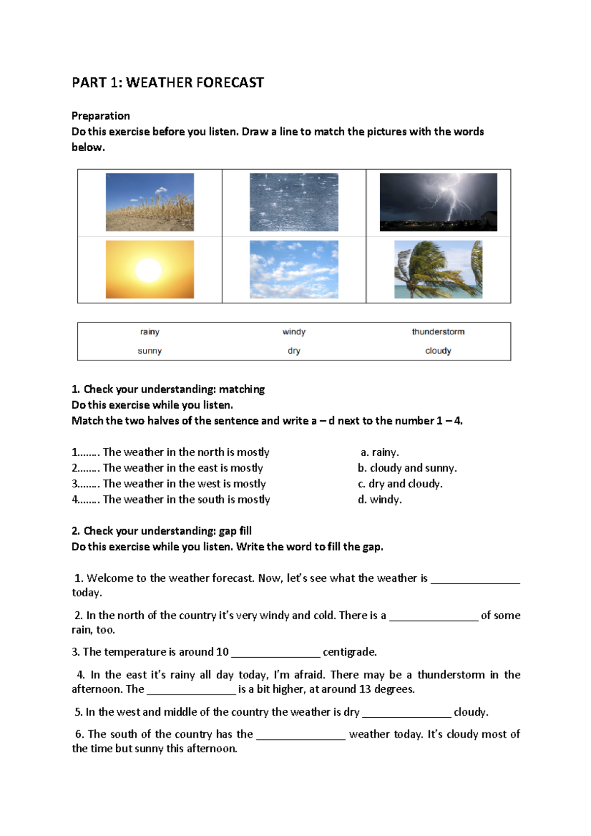 PDF document - for practice only - PART 1: WEATHER FORECAST Preparation ...