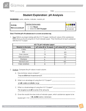 Kami Export - Student Exploration.Identifying Acids and Bases - 2019 ...