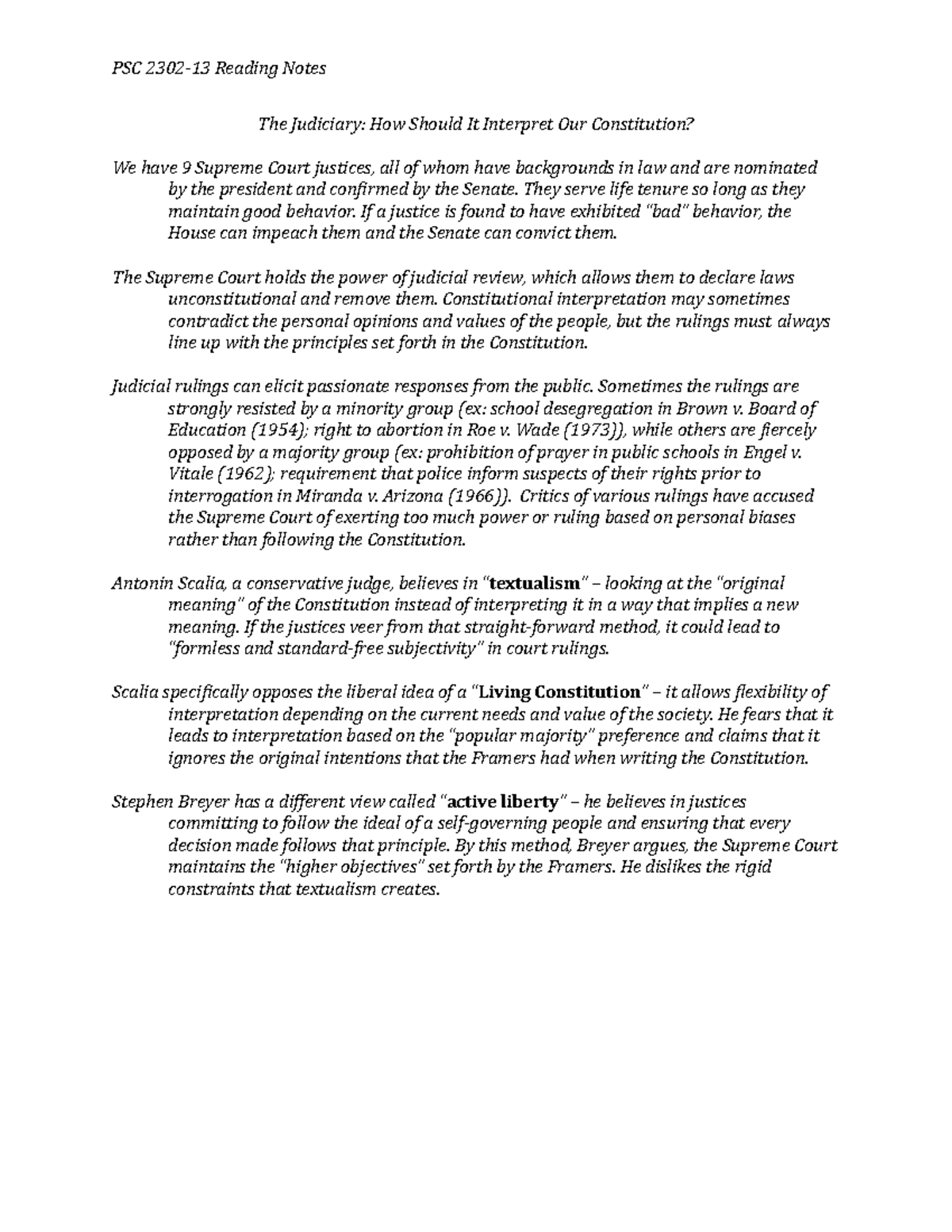 the power of the supreme court to declare laws unconstitutional is called