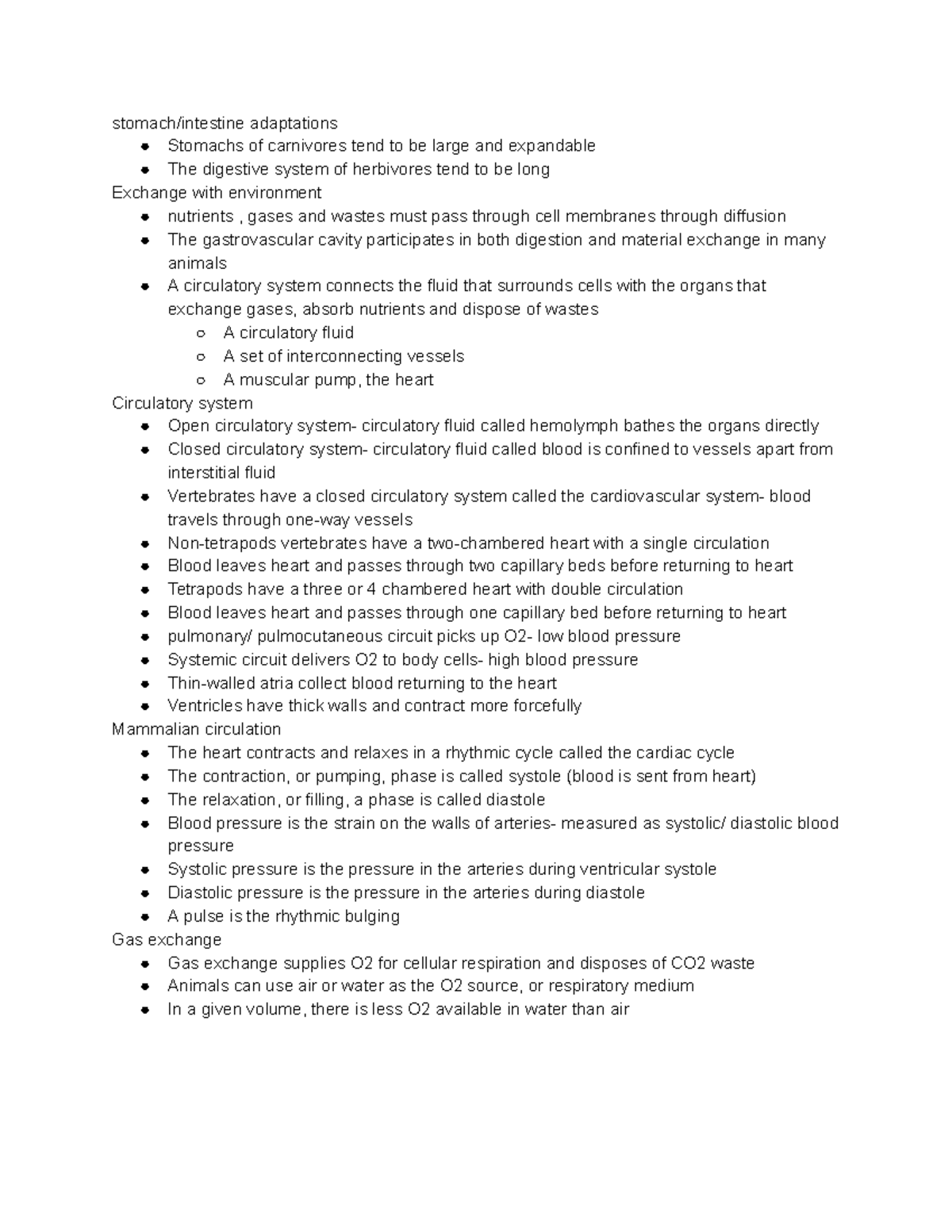 Bio 204 lecture 33 notes - Google Docs - stomach/intestine adaptations ...