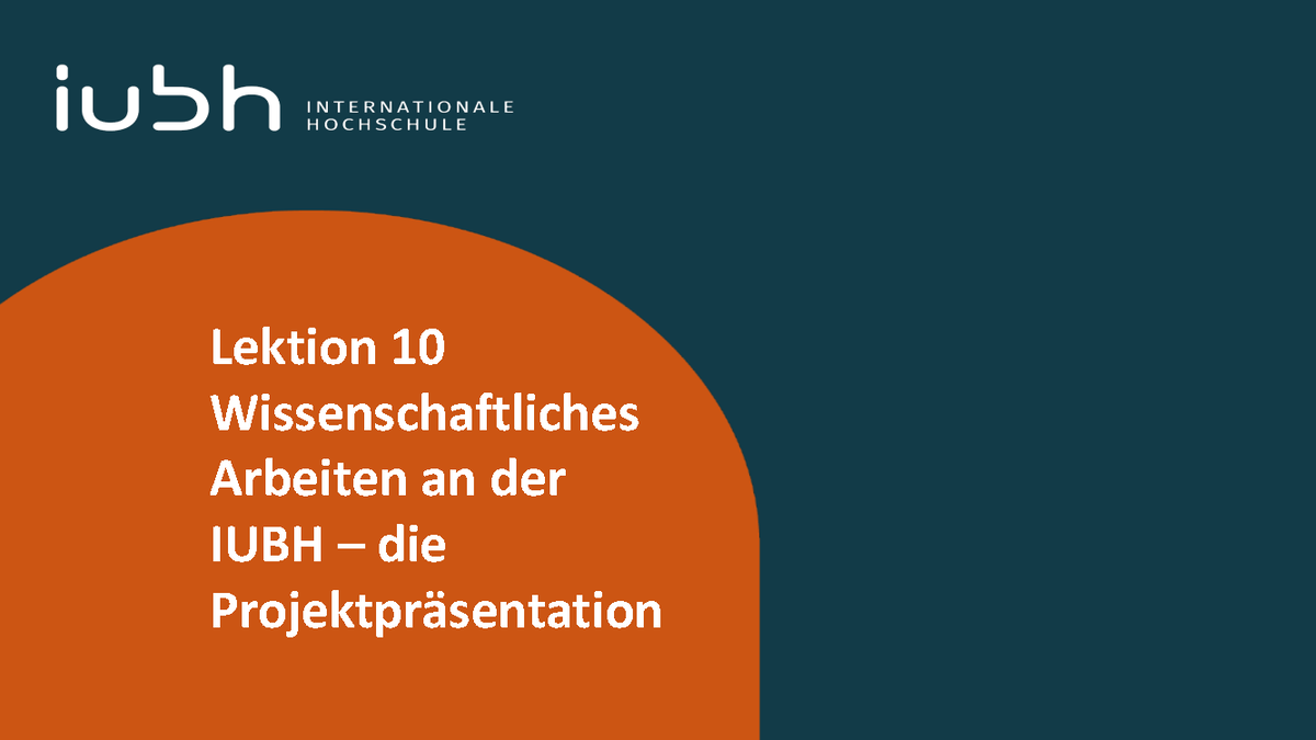 Iu Workbook Einführung In Das Wissenschaftliche Arbeiten Workbookaufgabe Lektion 10 - Einführung in das wissenschaftliche