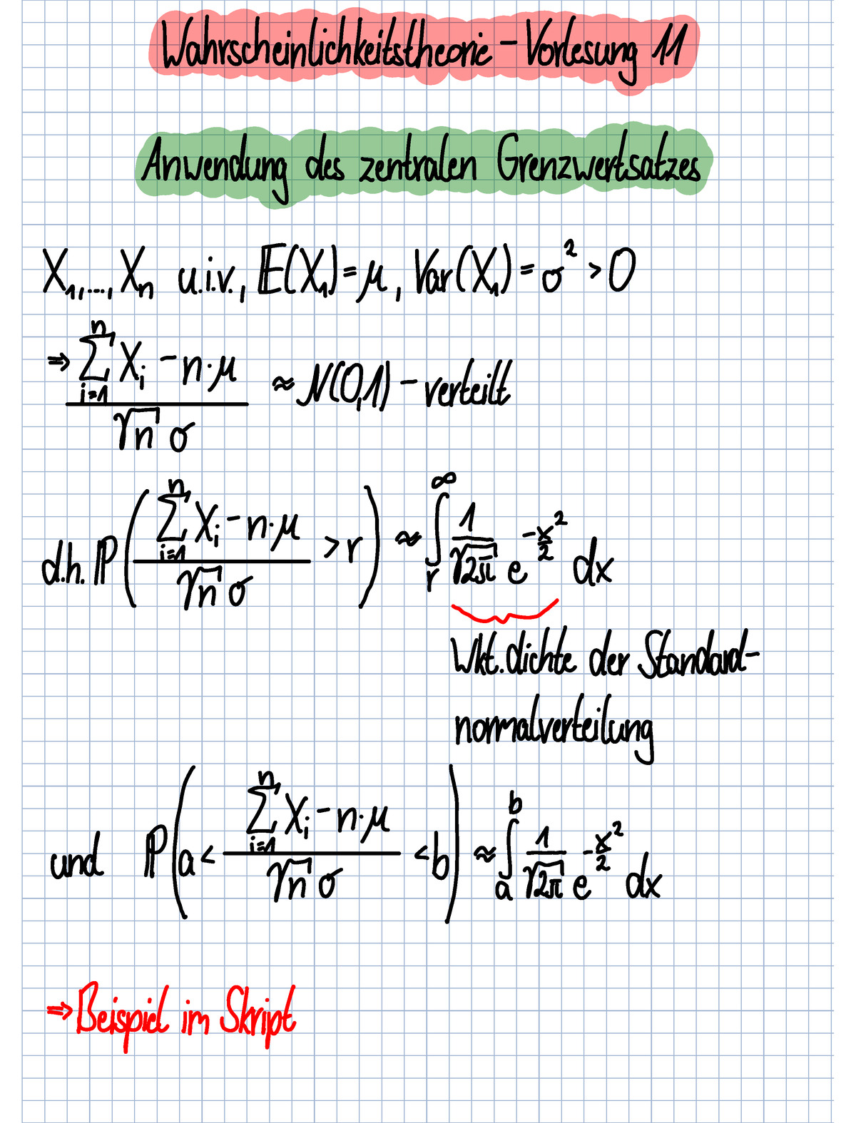 Wahrscheinlichkeitstheorie-Vorlesung 11 - Wahrscheinlichkeitstheorie ...